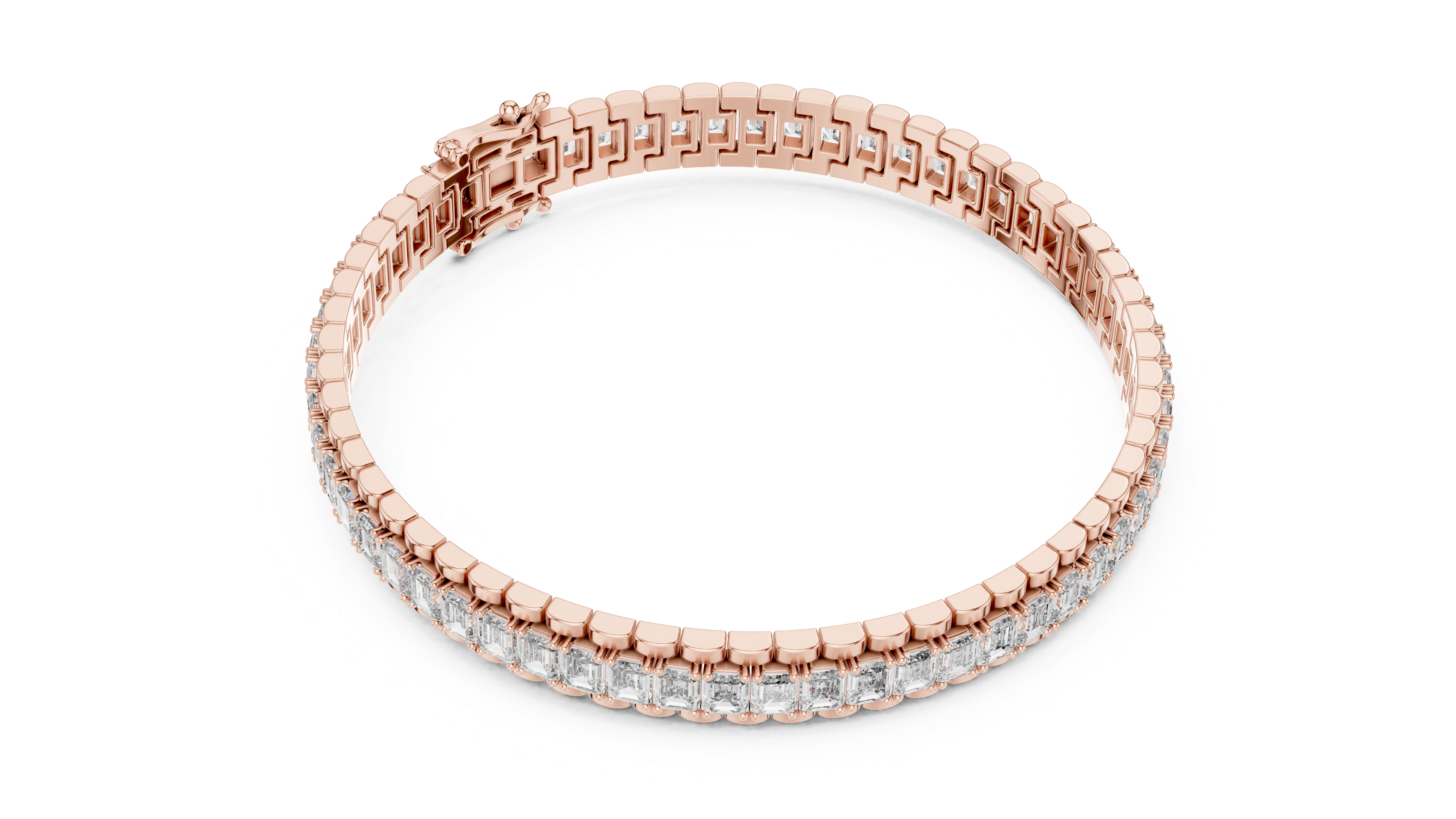سوار كوليت الزمرد العريض in Rose Gold - VYKA Diamonds