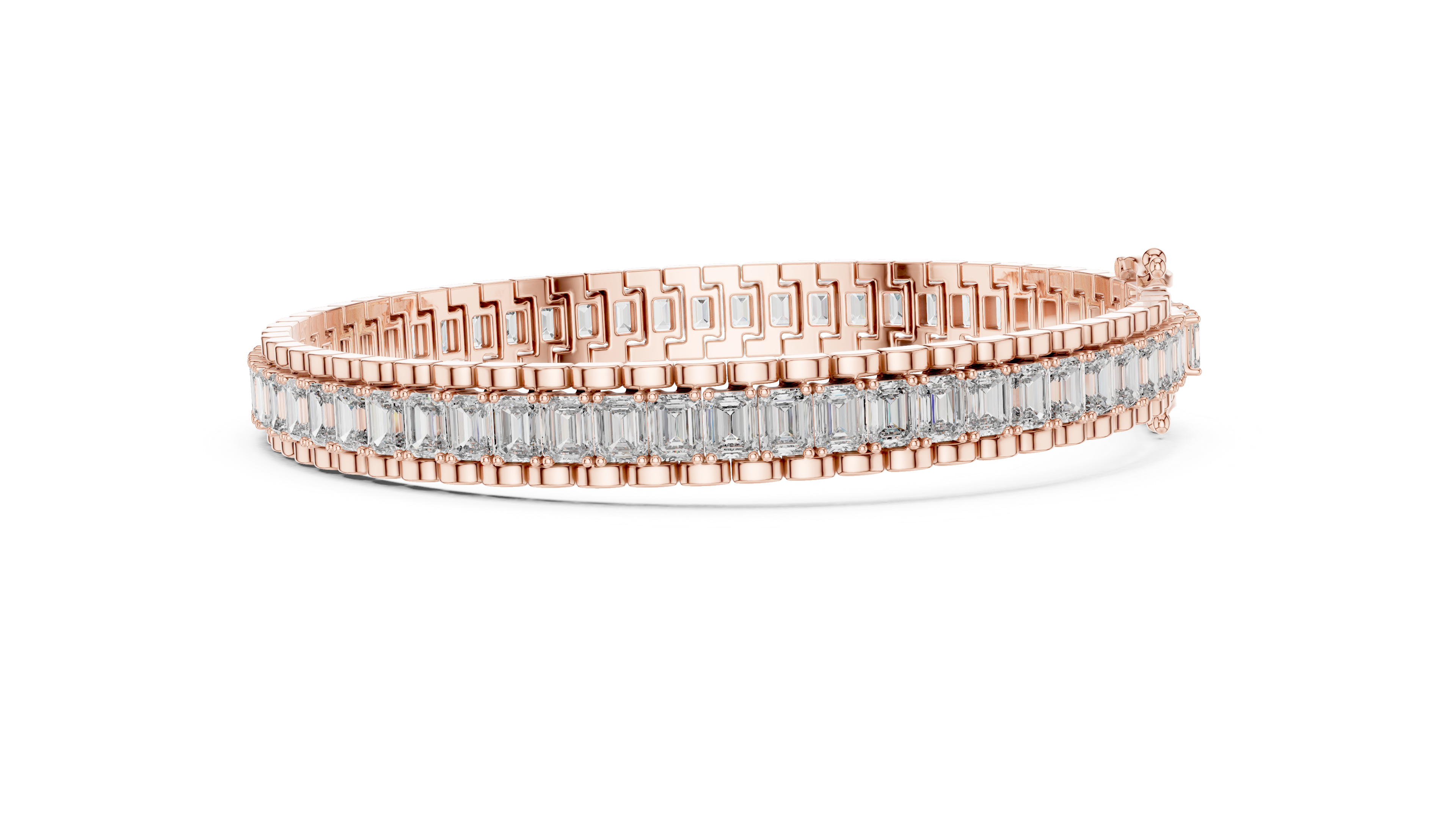 سوار كوليت الزمرد العريض in Rose Gold - VYKA Diamonds