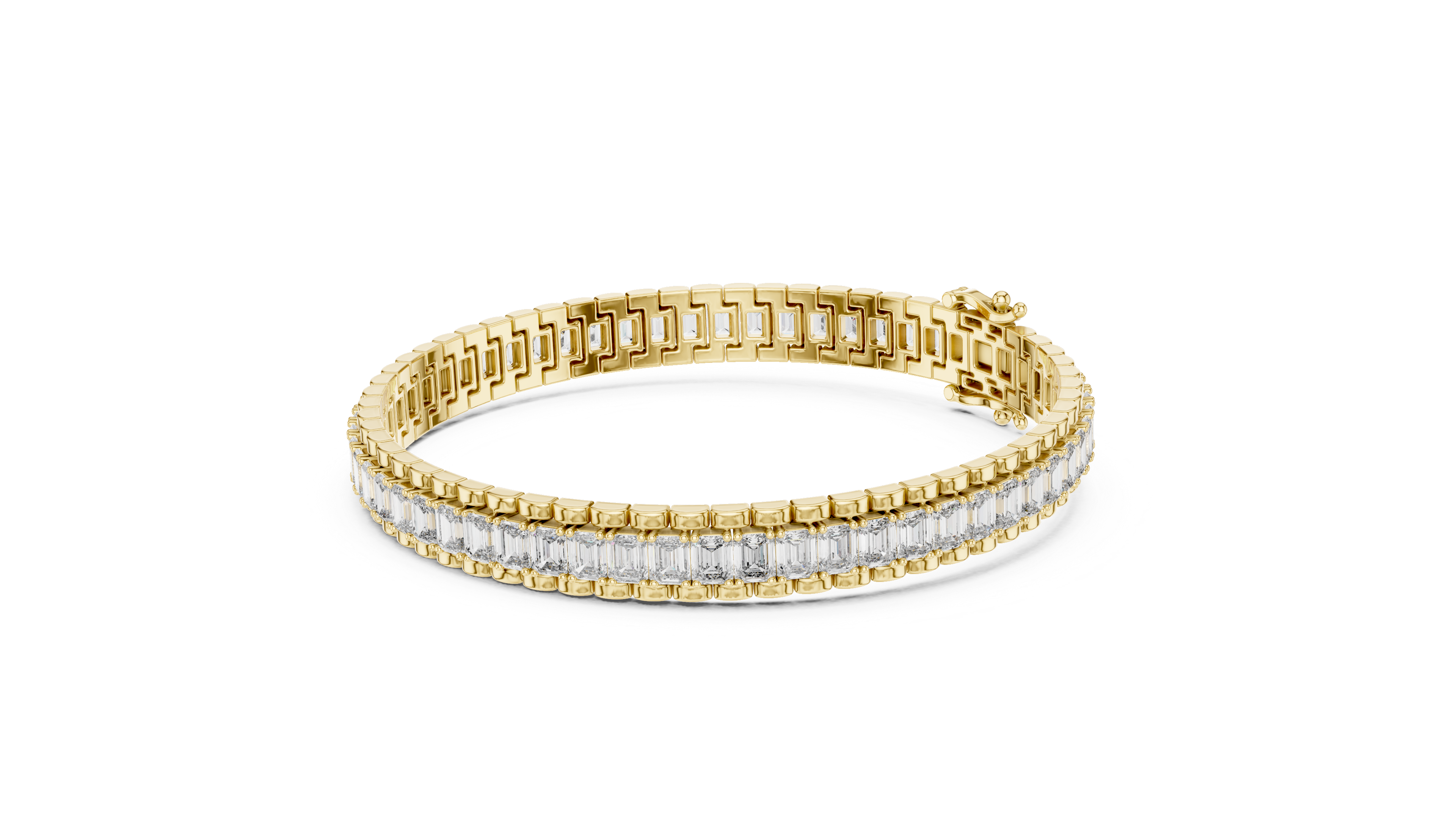 سوار كوليت الزمرد العريض in Yellow Gold - VYKA Diamonds