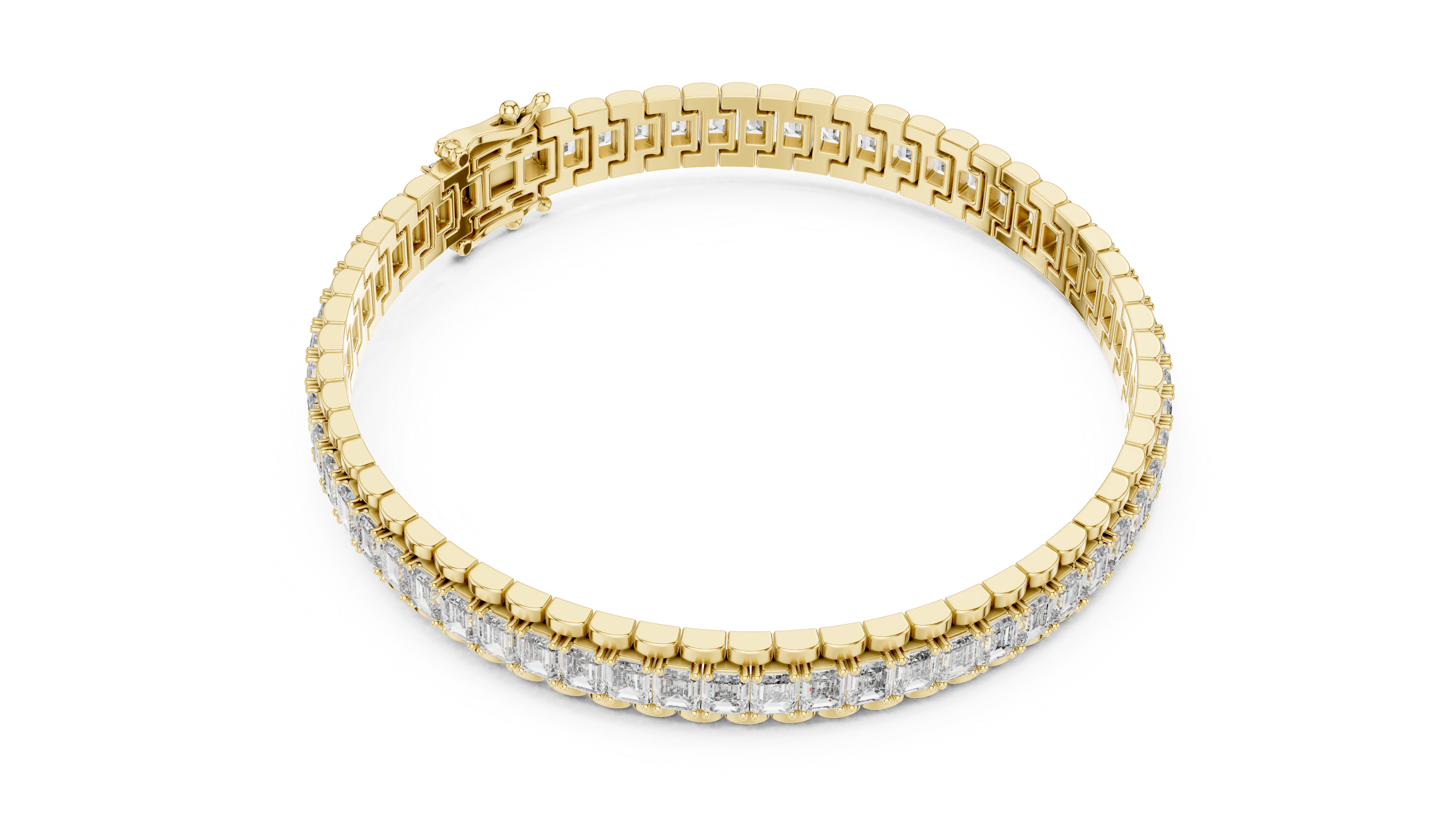 سوار كوليت الزمرد العريض in Yellow Gold - VYKA Diamonds