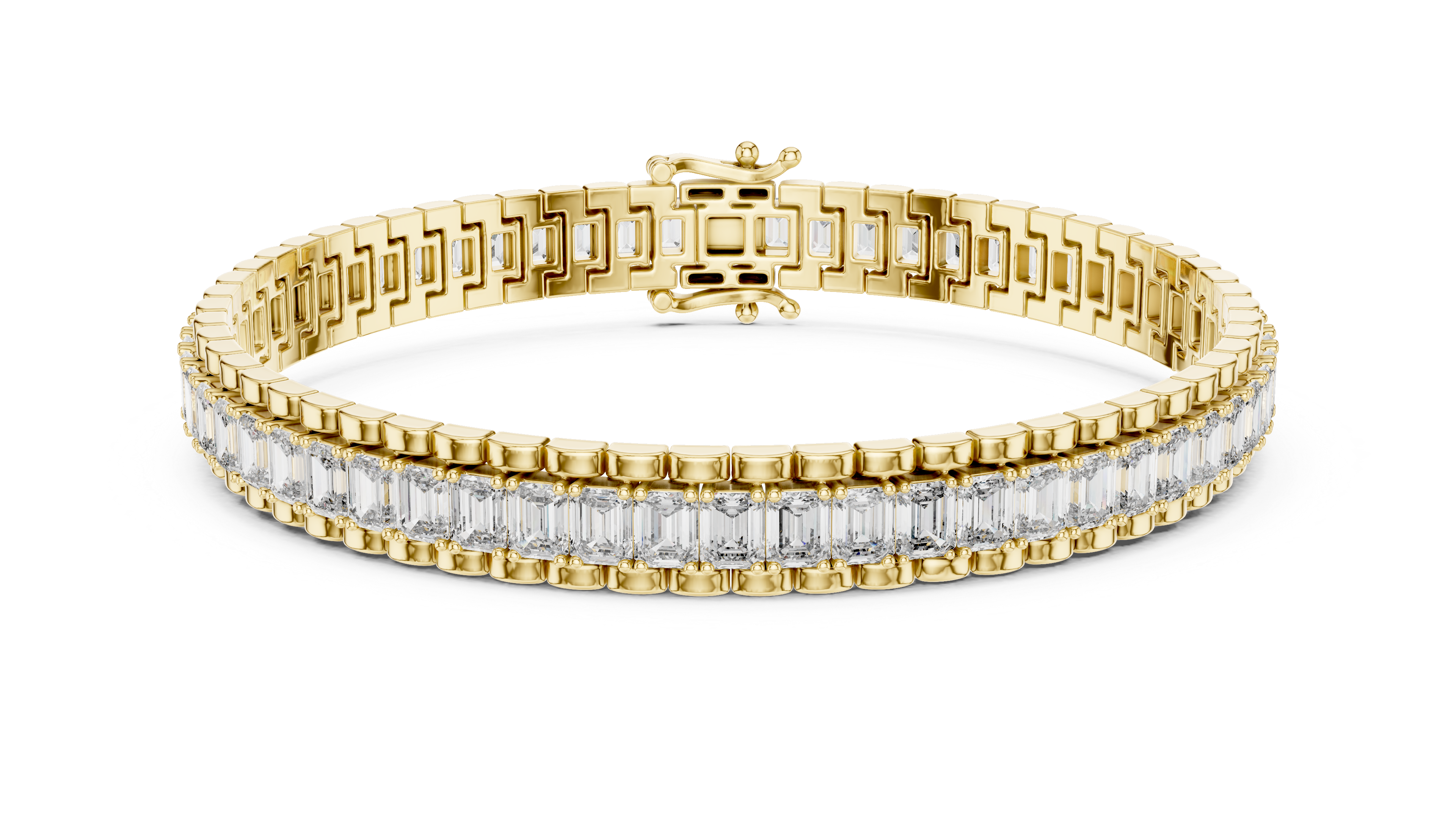 سوار كوليت الزمرد العريض in Yellow Gold - VYKA Diamonds
