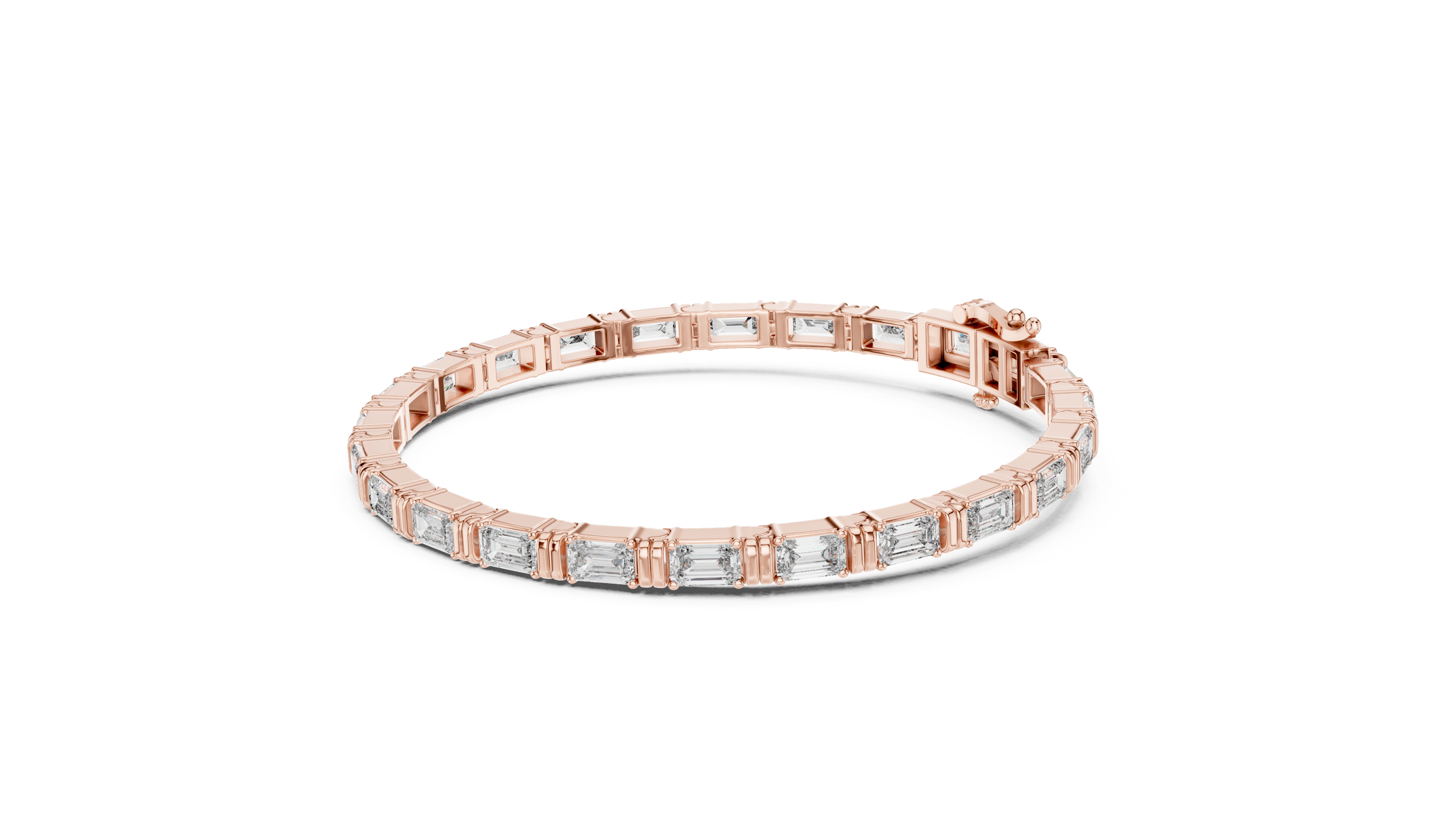 Emerald Solitaire Bangle in Rose Gold - VYKA Diamonds