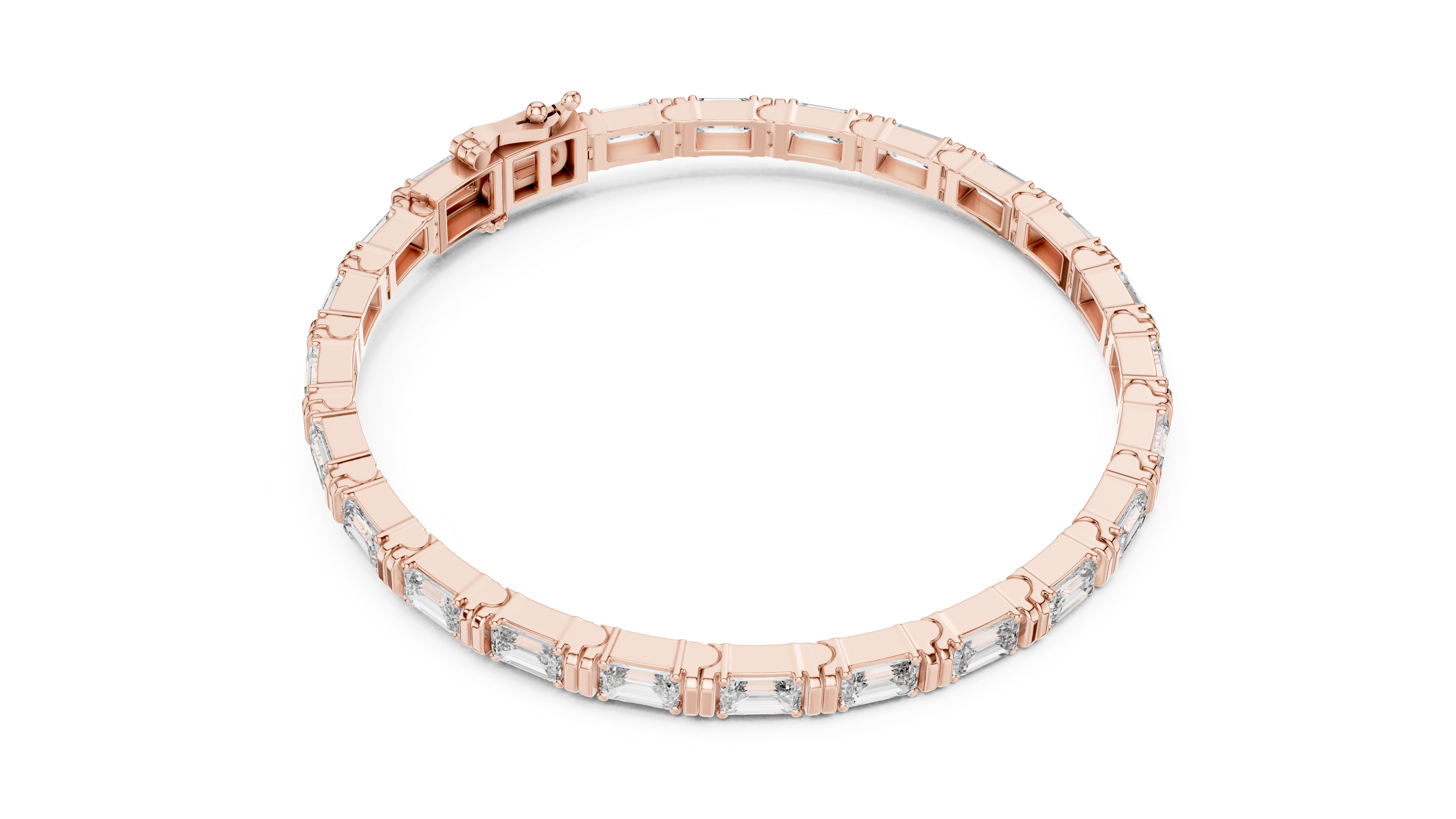 Emerald Solitaire Bangle in Rose Gold - VYKA Diamonds