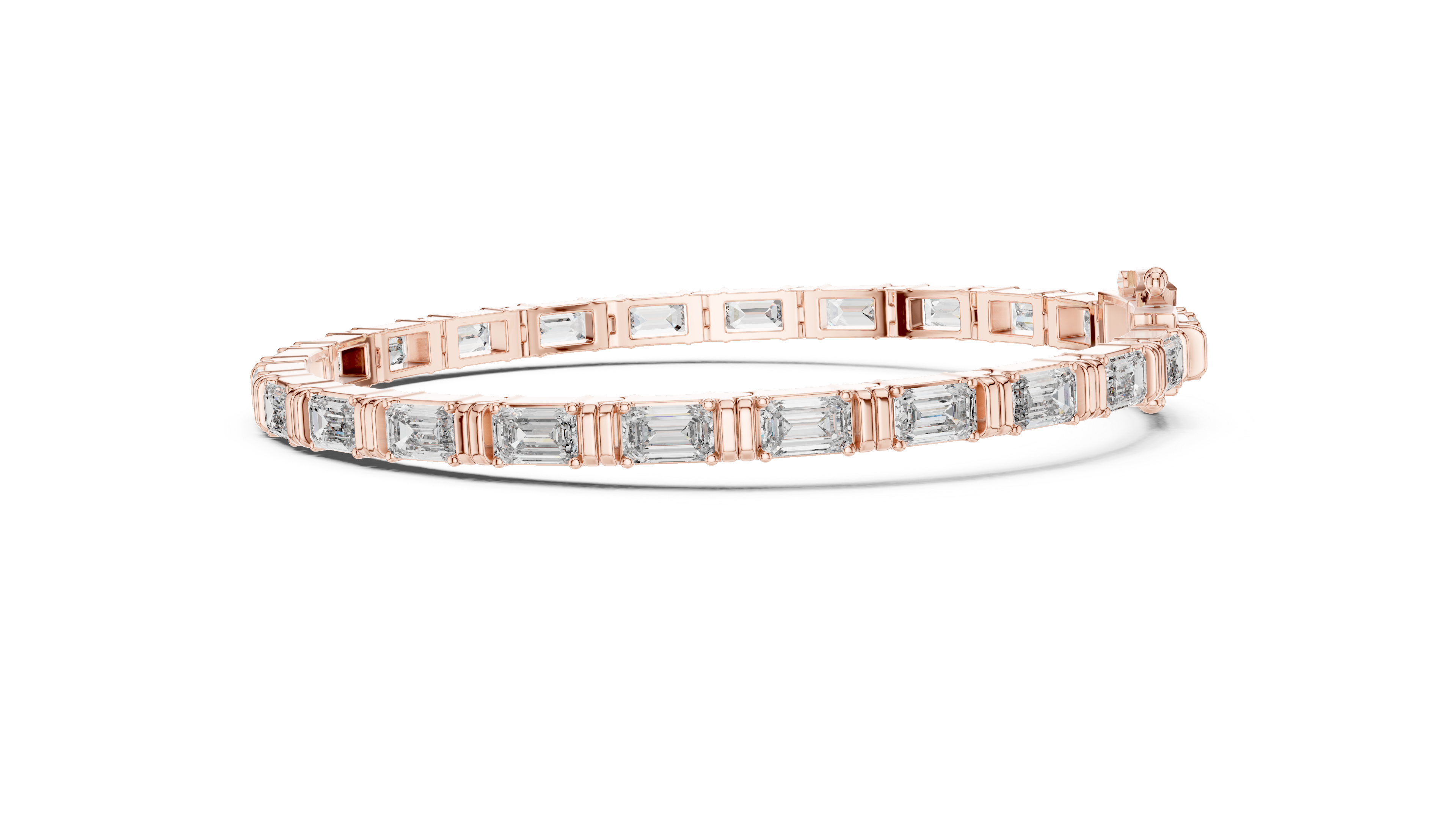 Emerald Solitaire Bangle in Rose Gold - VYKA Diamonds
