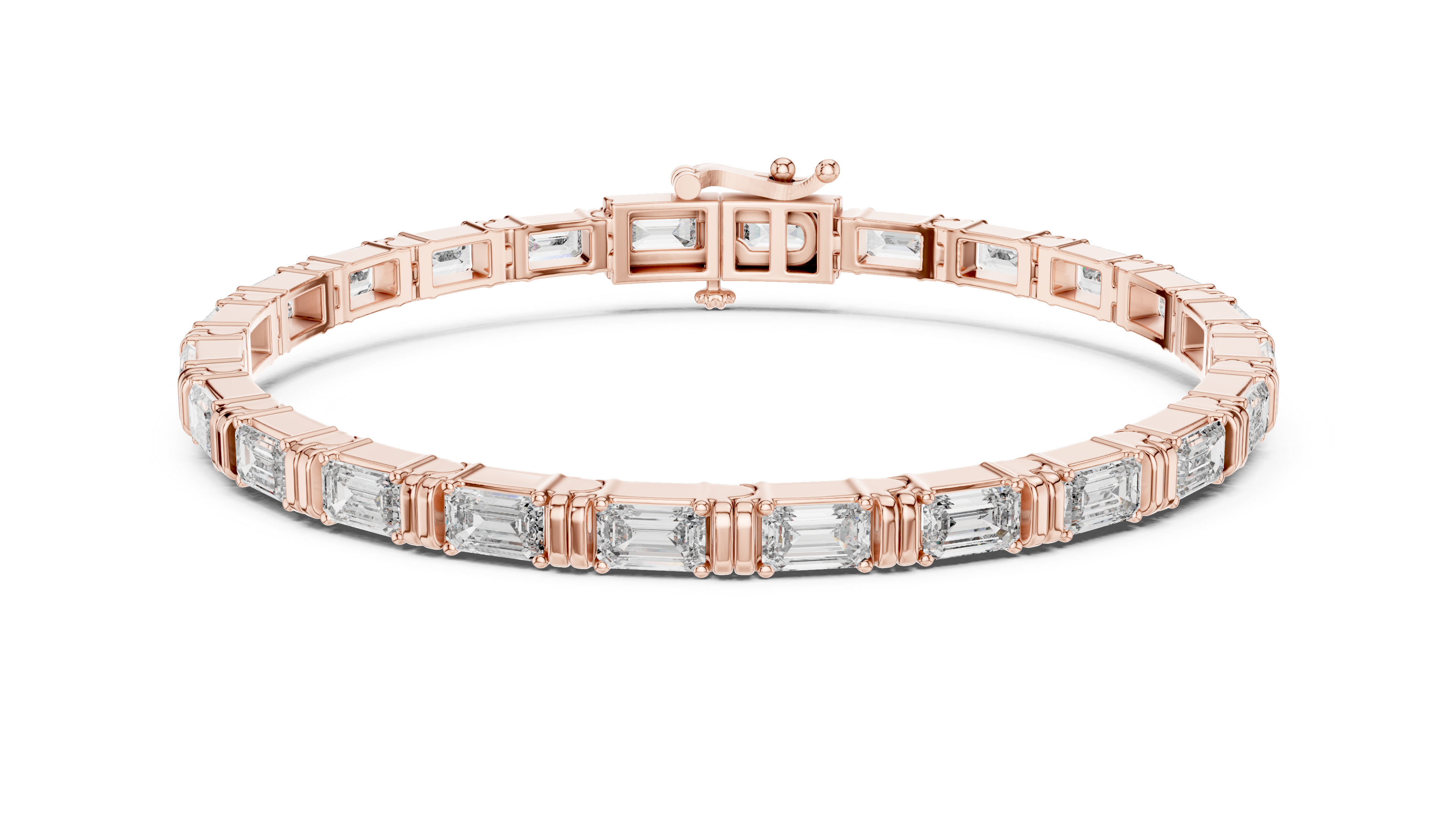 Emerald Solitaire Bangle in Rose Gold - VYKA Diamonds