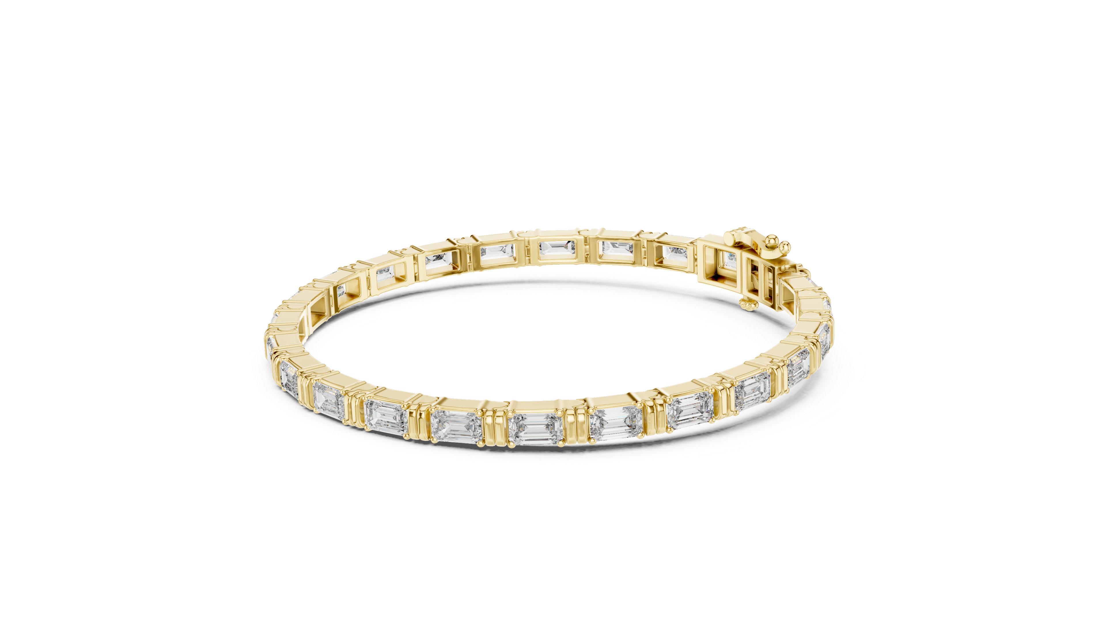 Emerald Solitaire Bangle in Yellow Gold - VYKA Diamonds