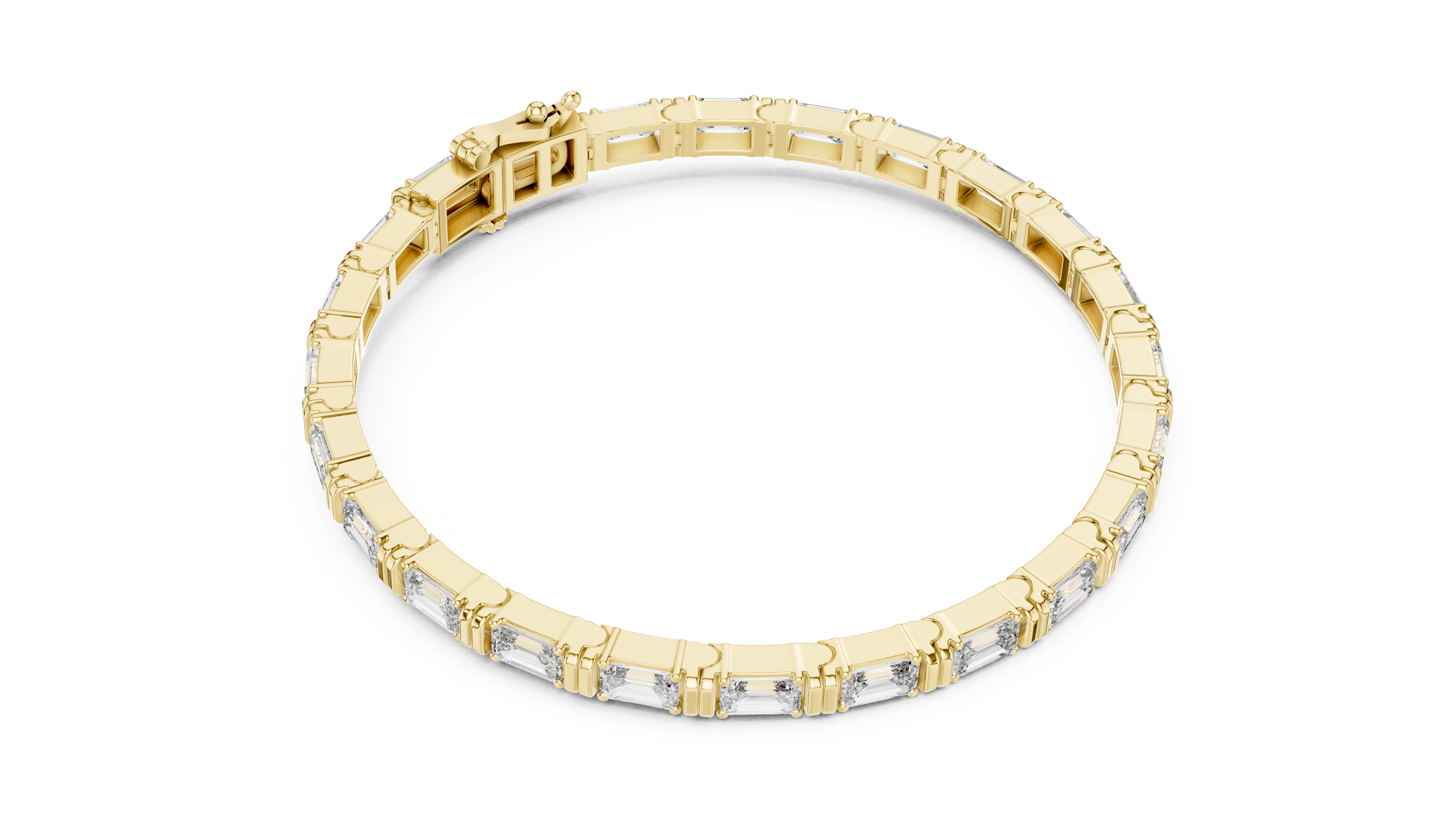 Emerald Solitaire Bangle in Yellow Gold - VYKA Diamonds
