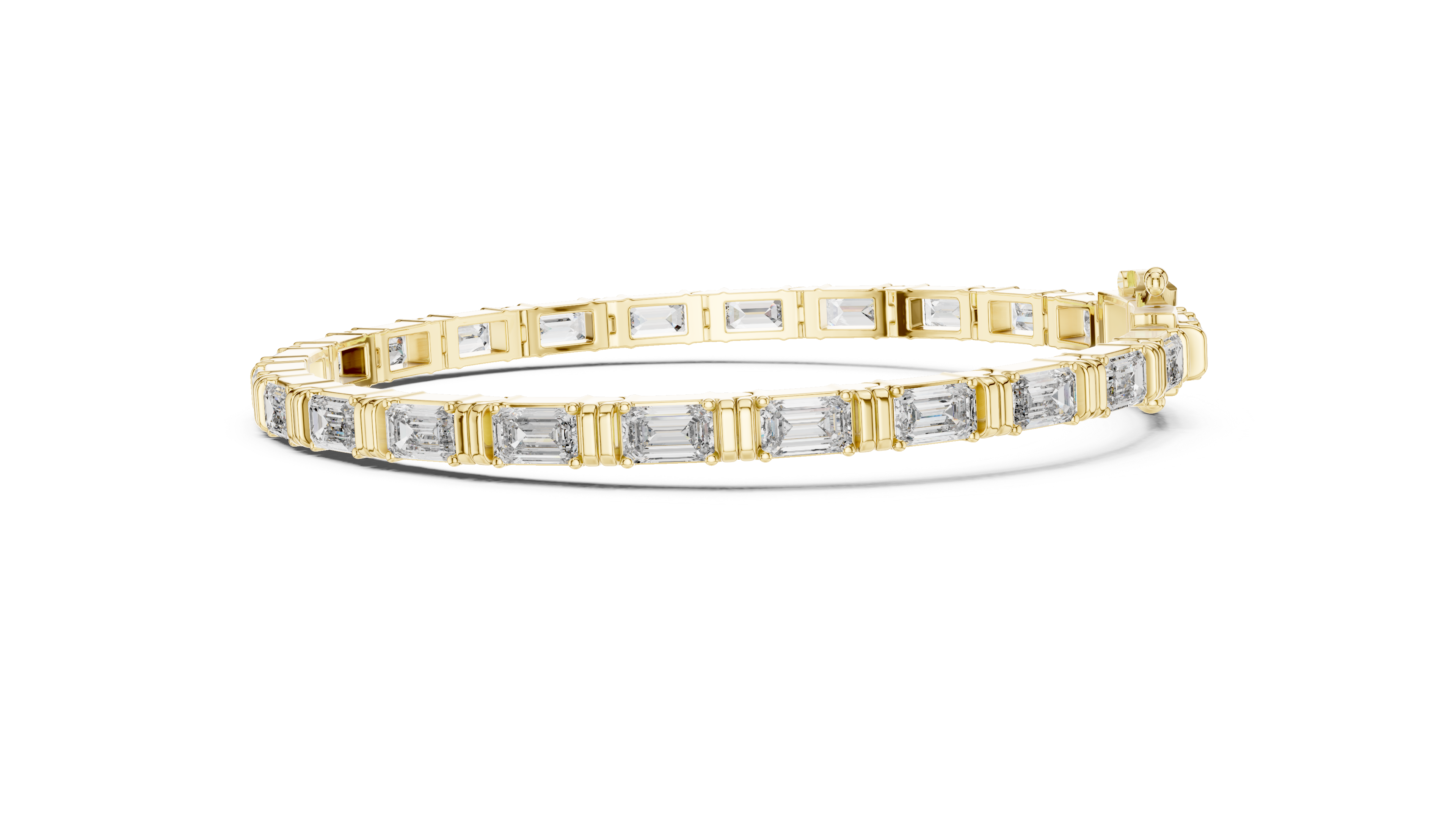 Emerald Solitaire Bangle in Yellow Gold - VYKA Diamonds