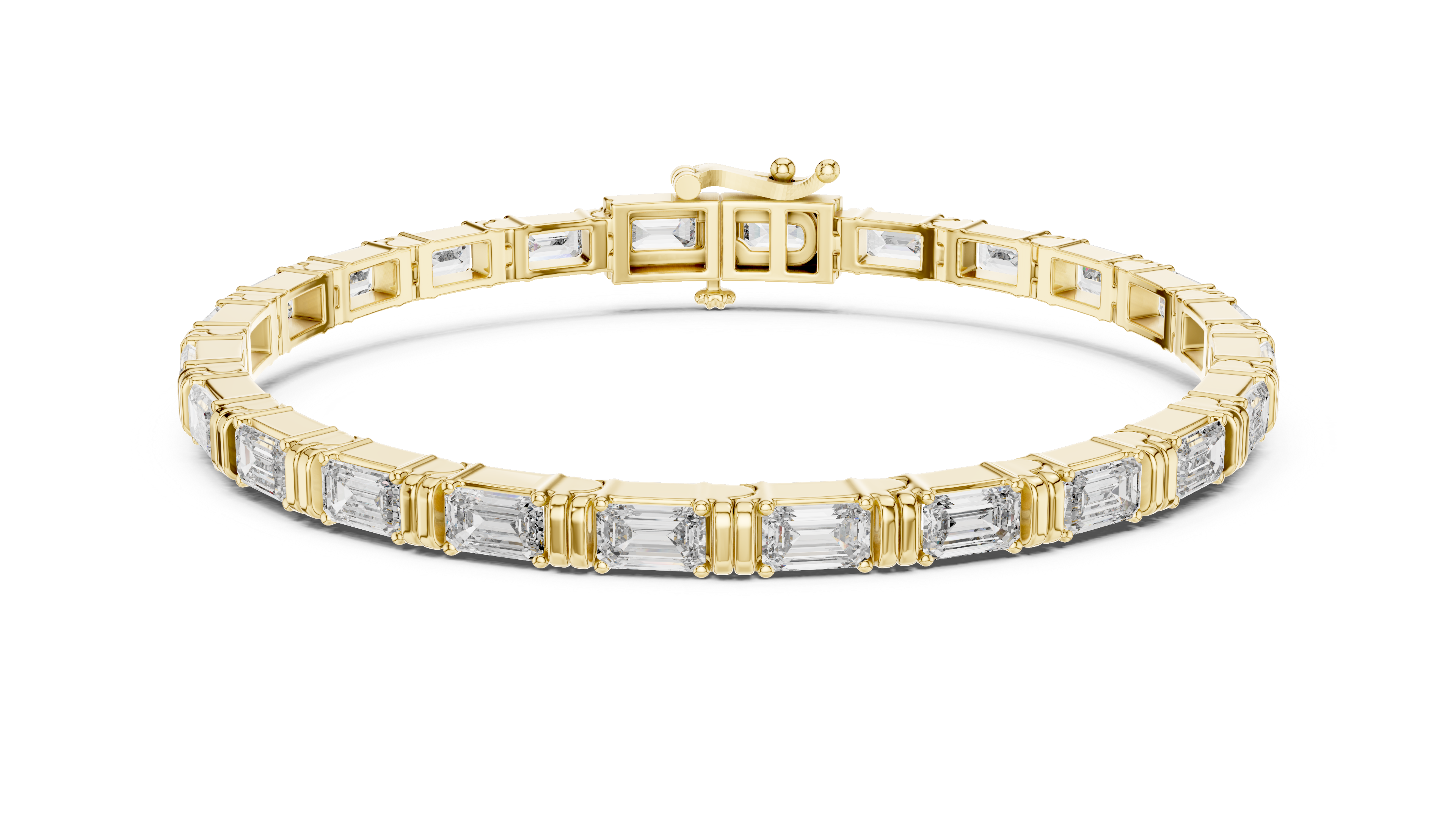 Emerald Solitaire Bangle in Yellow Gold - VYKA Diamonds