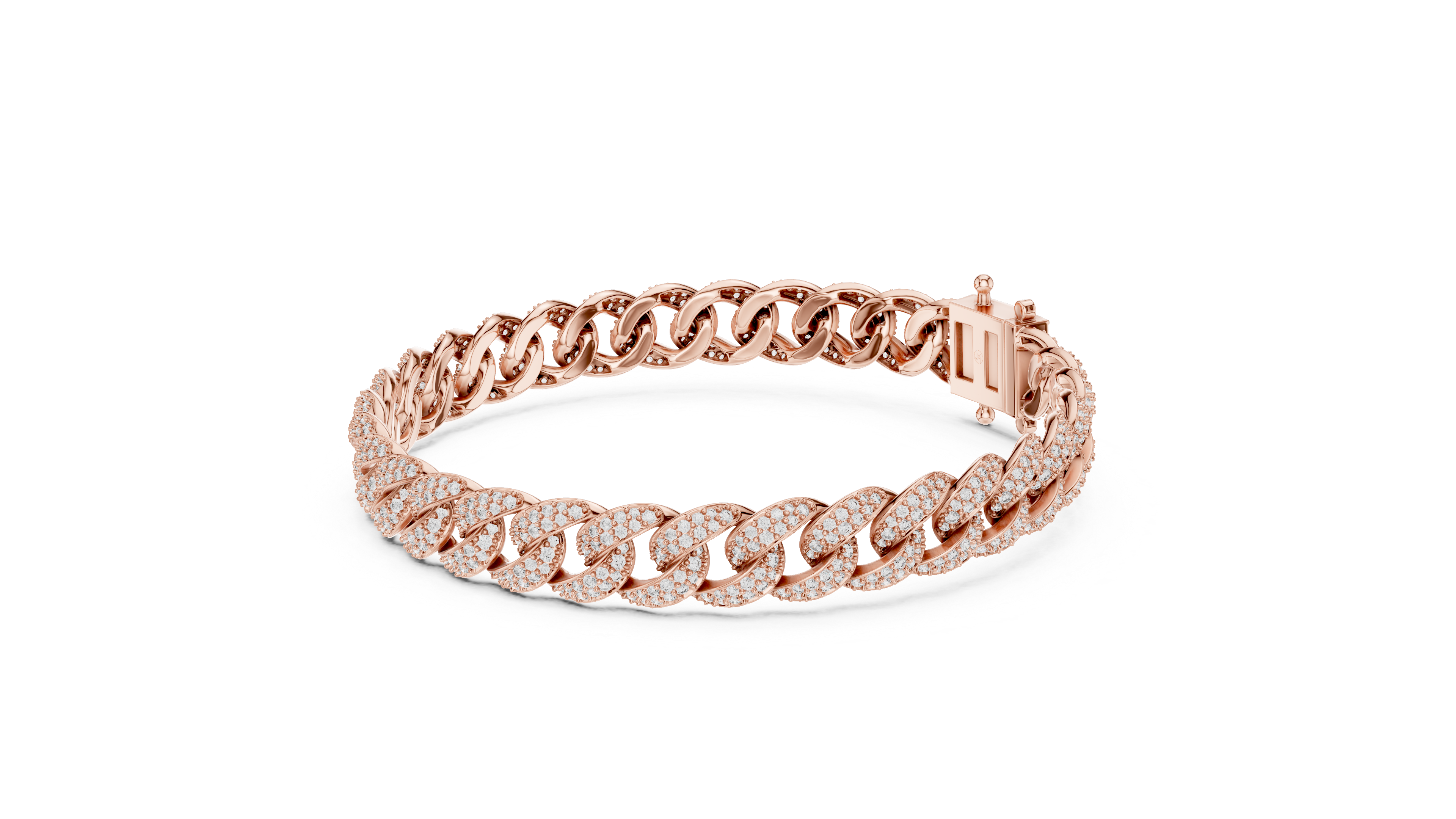 Full Pavé Diamond Bangle in Rose Gold - VYKA Diamonds