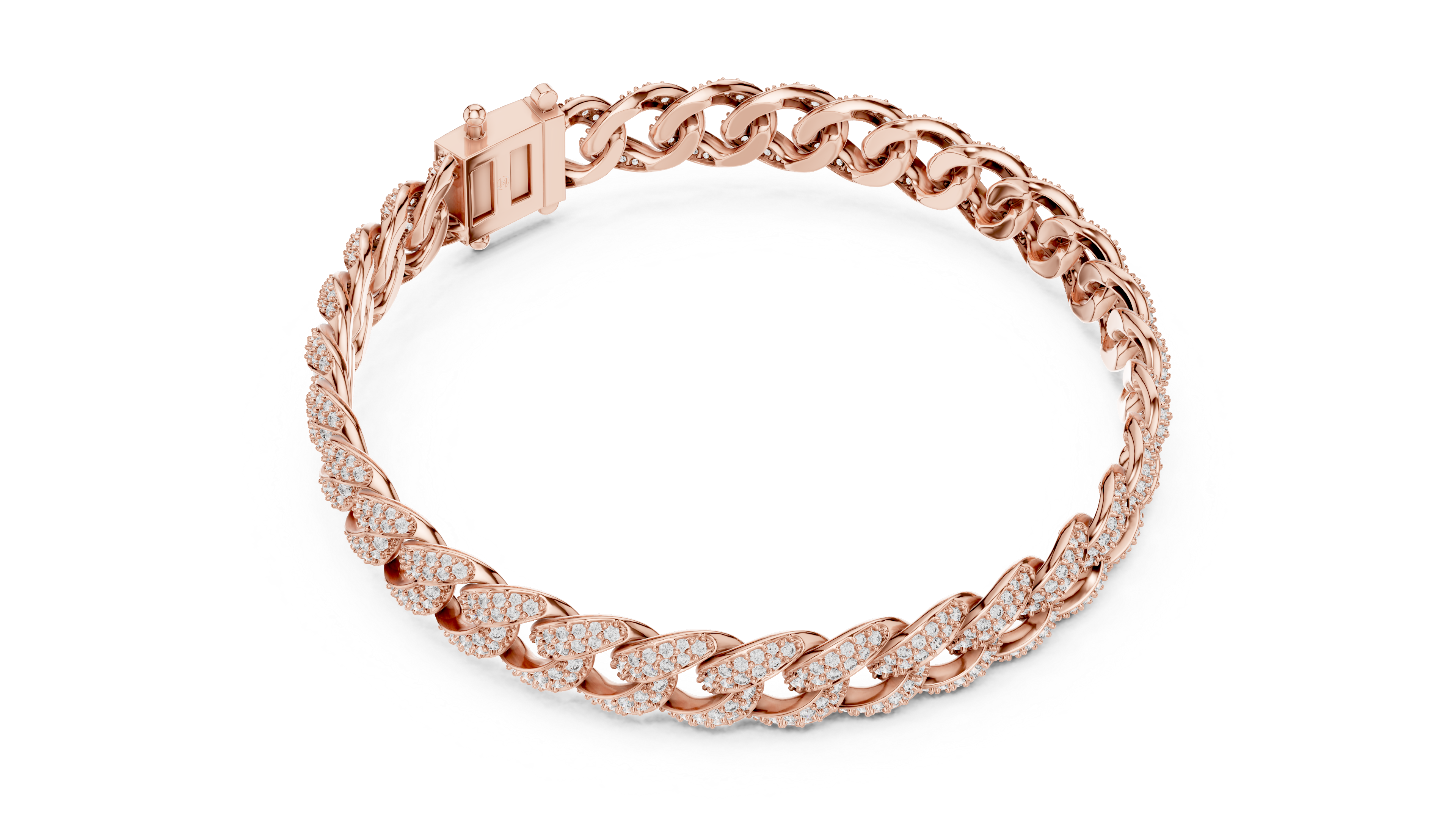 Full Pavé Diamond Bangle in Rose Gold - VYKA Diamonds