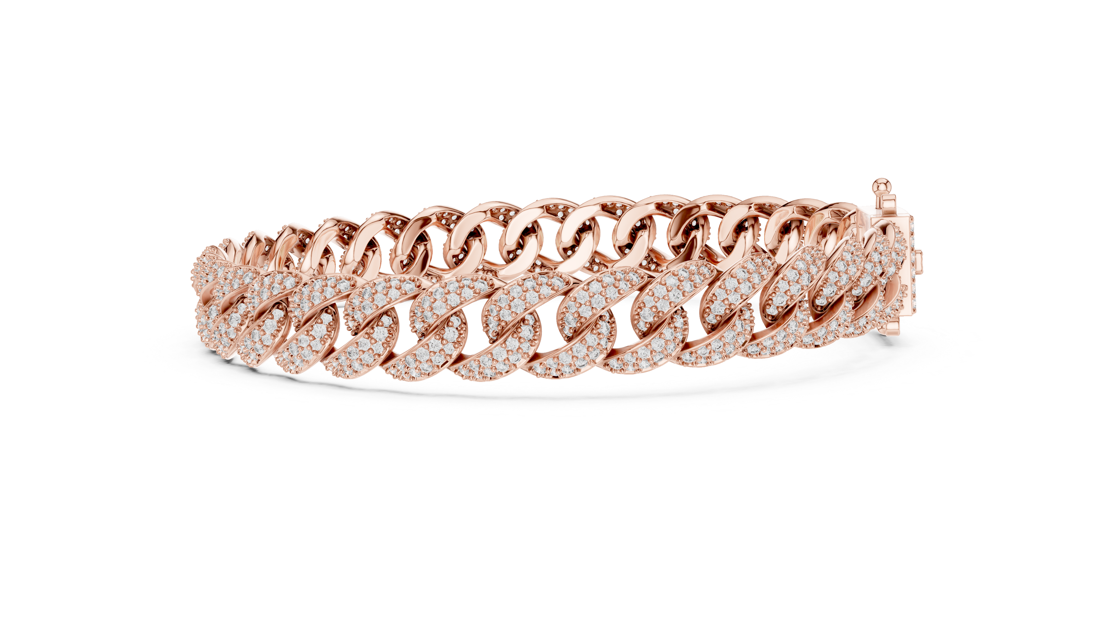 Full Pavé Diamond Bangle in Rose Gold - VYKA Diamonds
