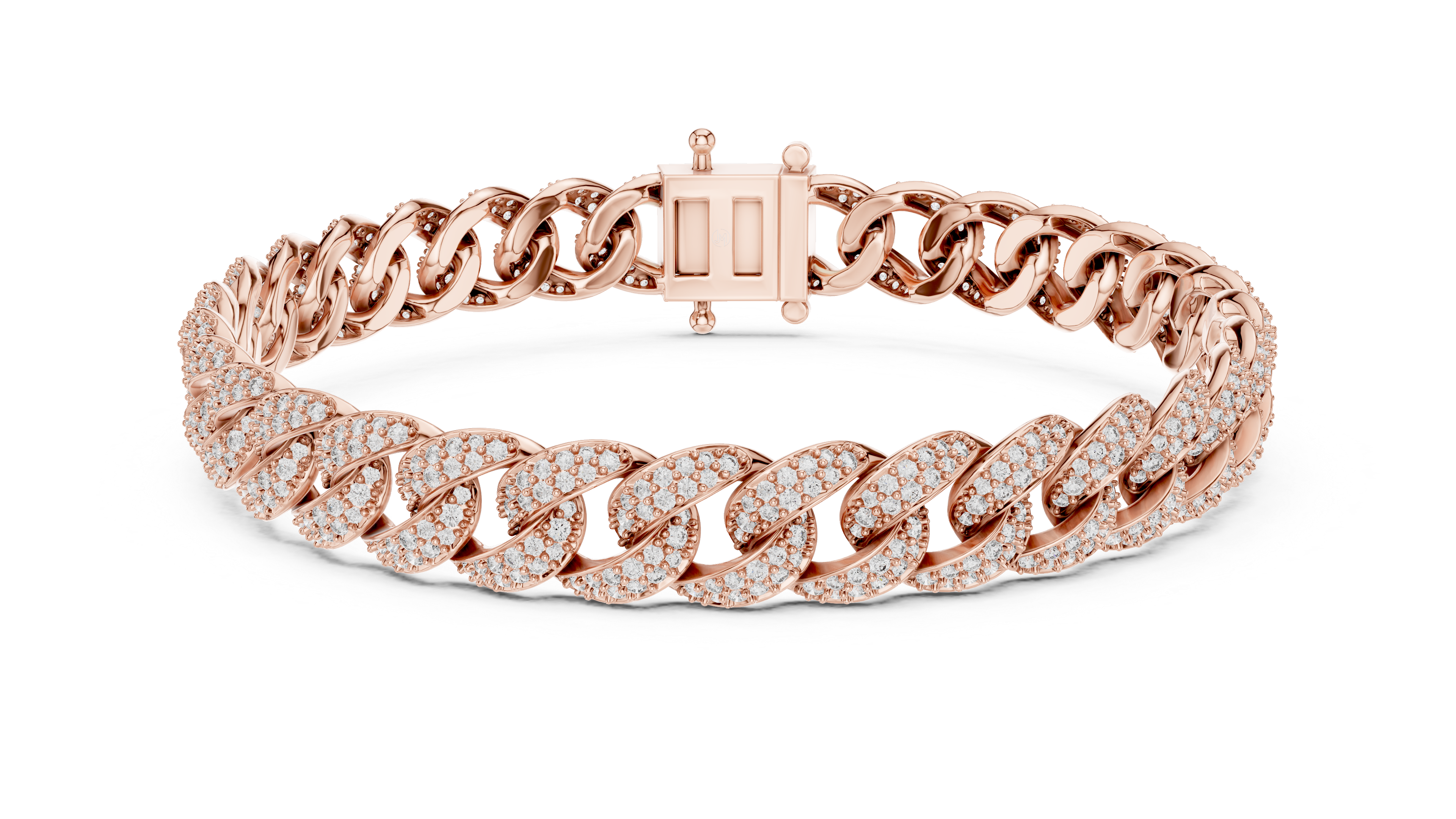 Full Pavé Diamond Bangle in Rose Gold - VYKA Diamonds