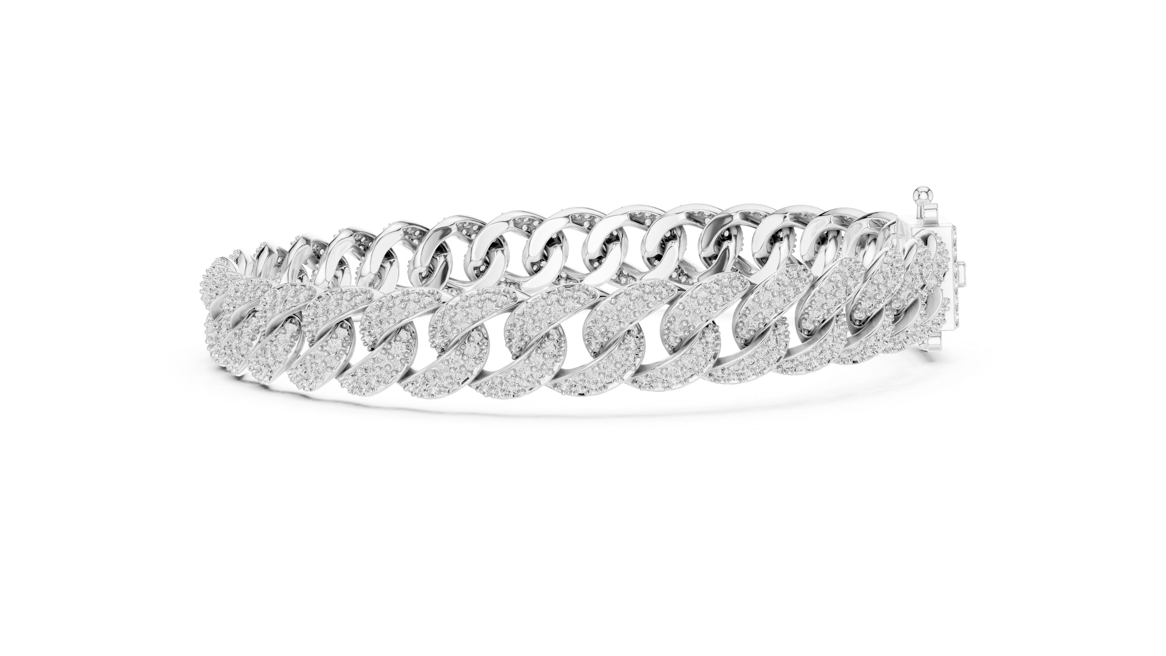 Full Pavé Diamond Bangle in White Gold - VYKA Diamonds