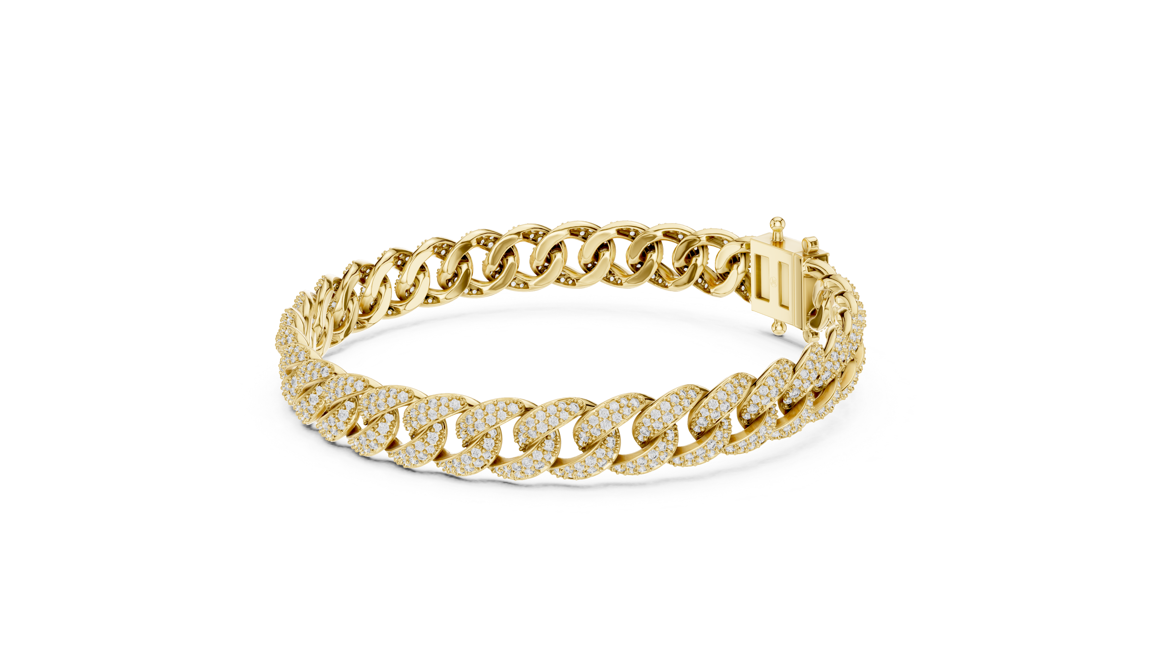 Full Pavé Diamond Bangle in Yellow Gold - VYKA Diamonds