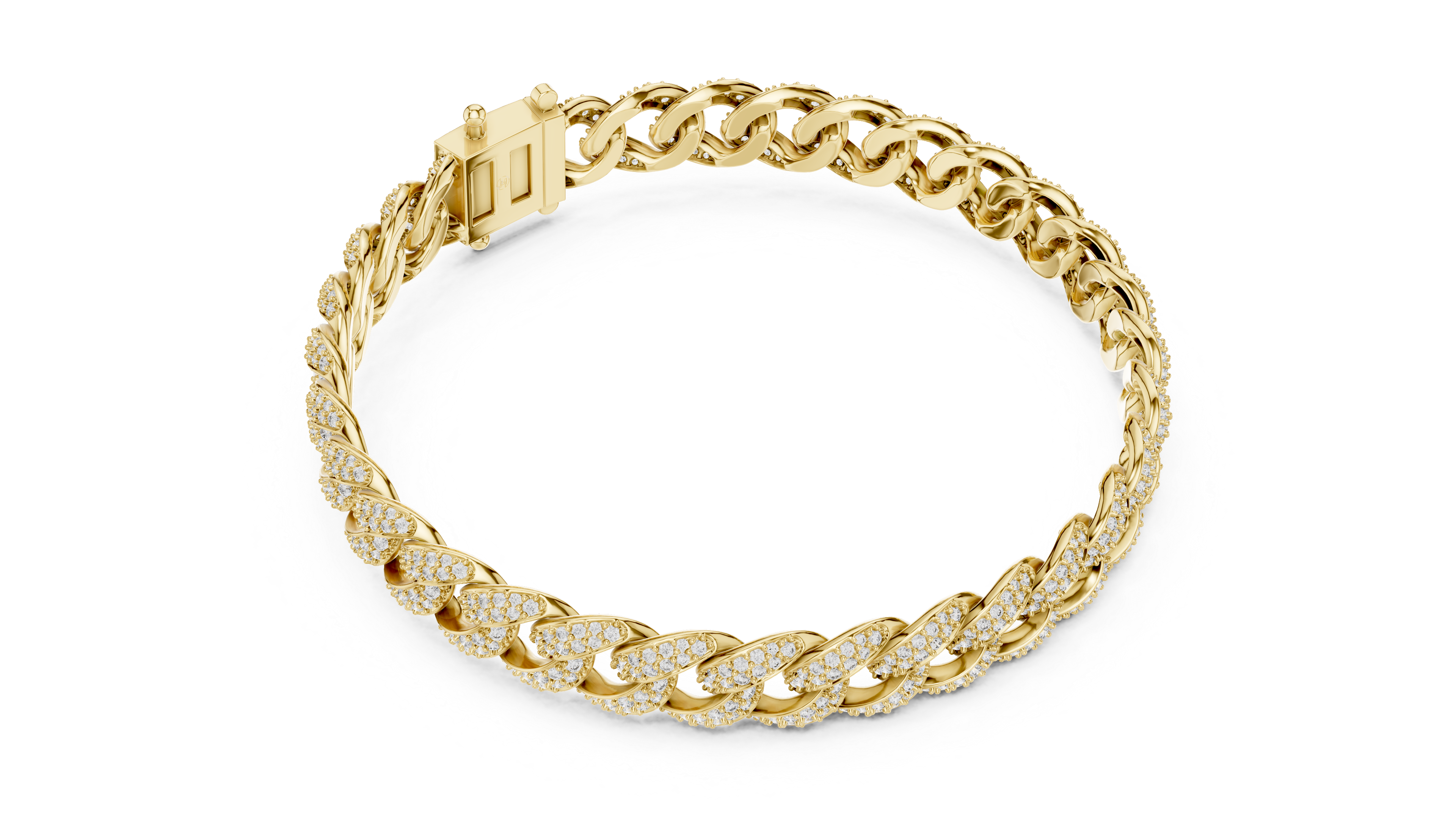 Full Pavé Diamond Bangle in Yellow Gold - VYKA Diamonds
