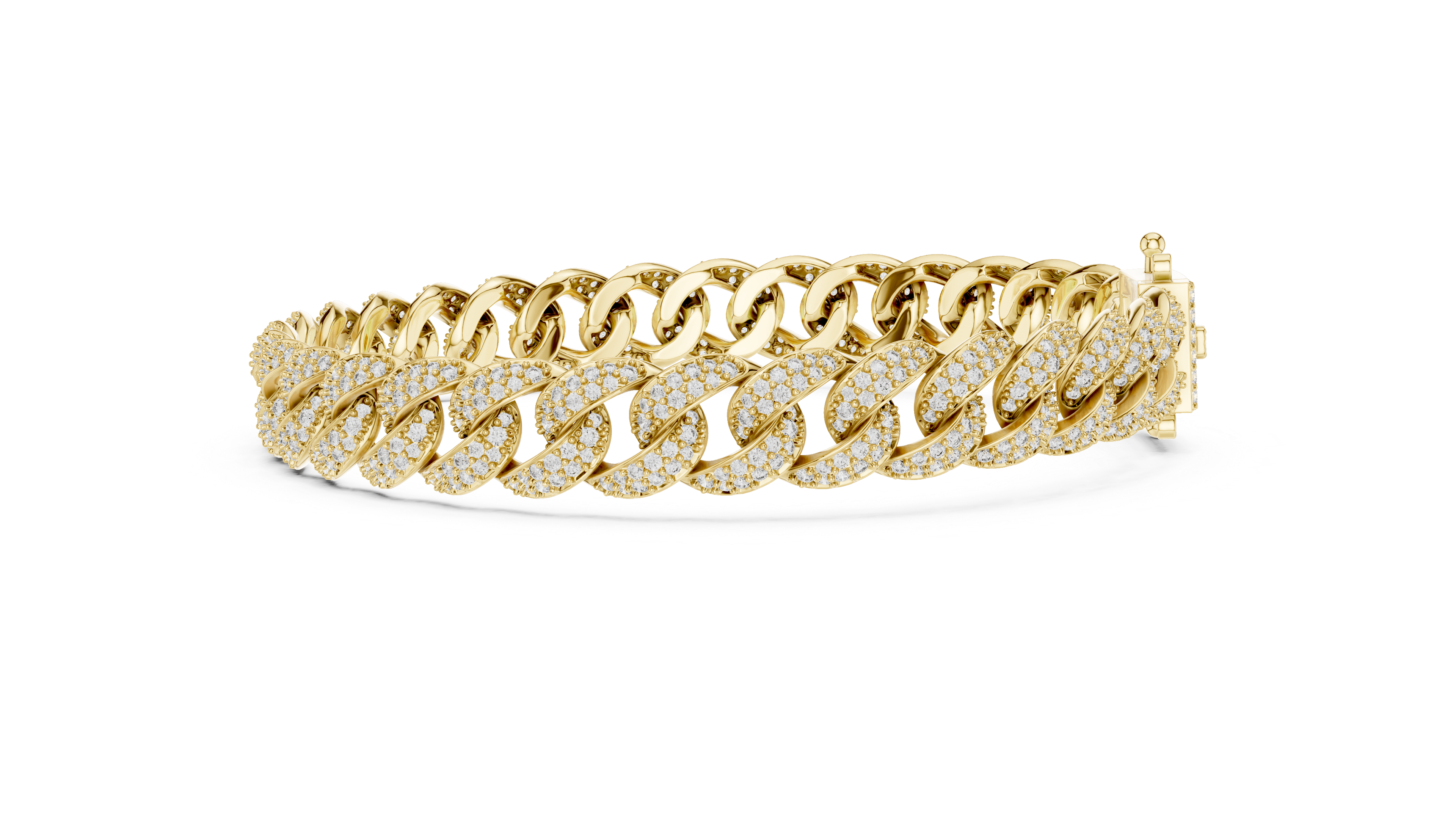Full Pavé Diamond Bangle in Yellow Gold - VYKA Diamonds