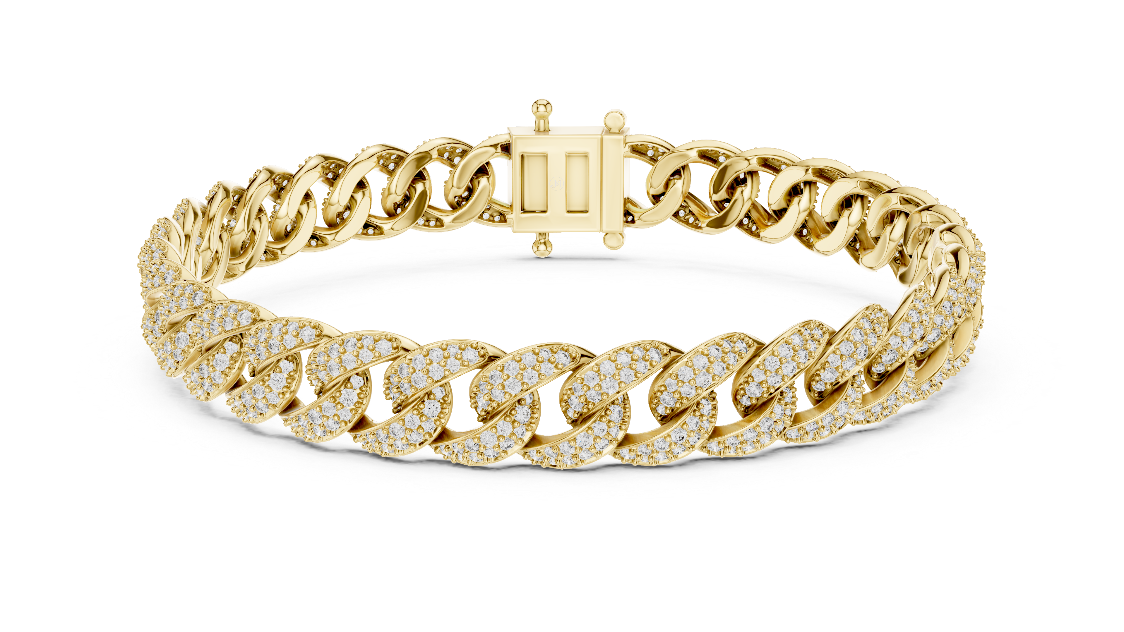 Full Pavé Diamond Bangle in Yellow Gold - VYKA Diamonds
