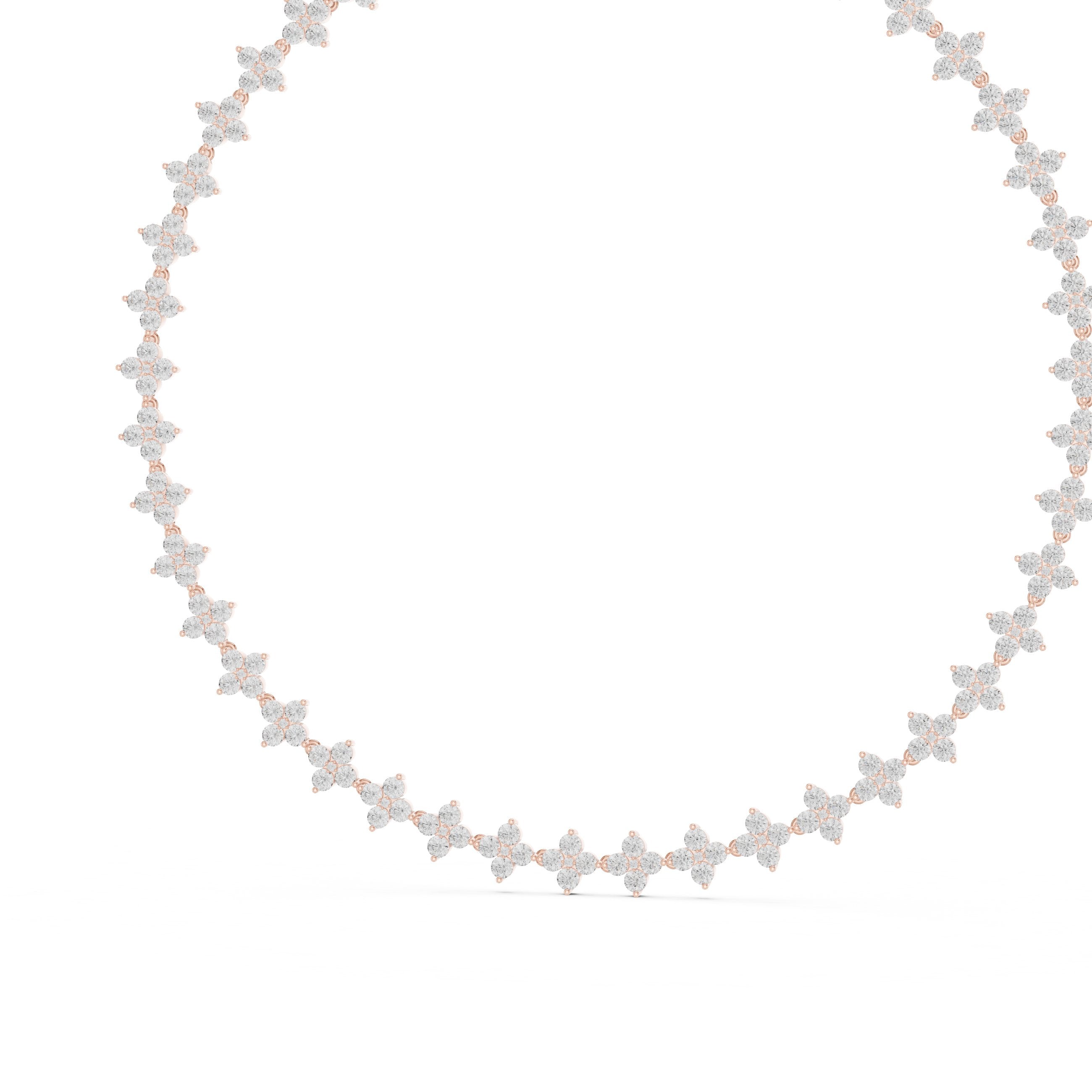 Marquise Floral Cluster Collar Necklace in Rose Gold - VYKA Diamonds