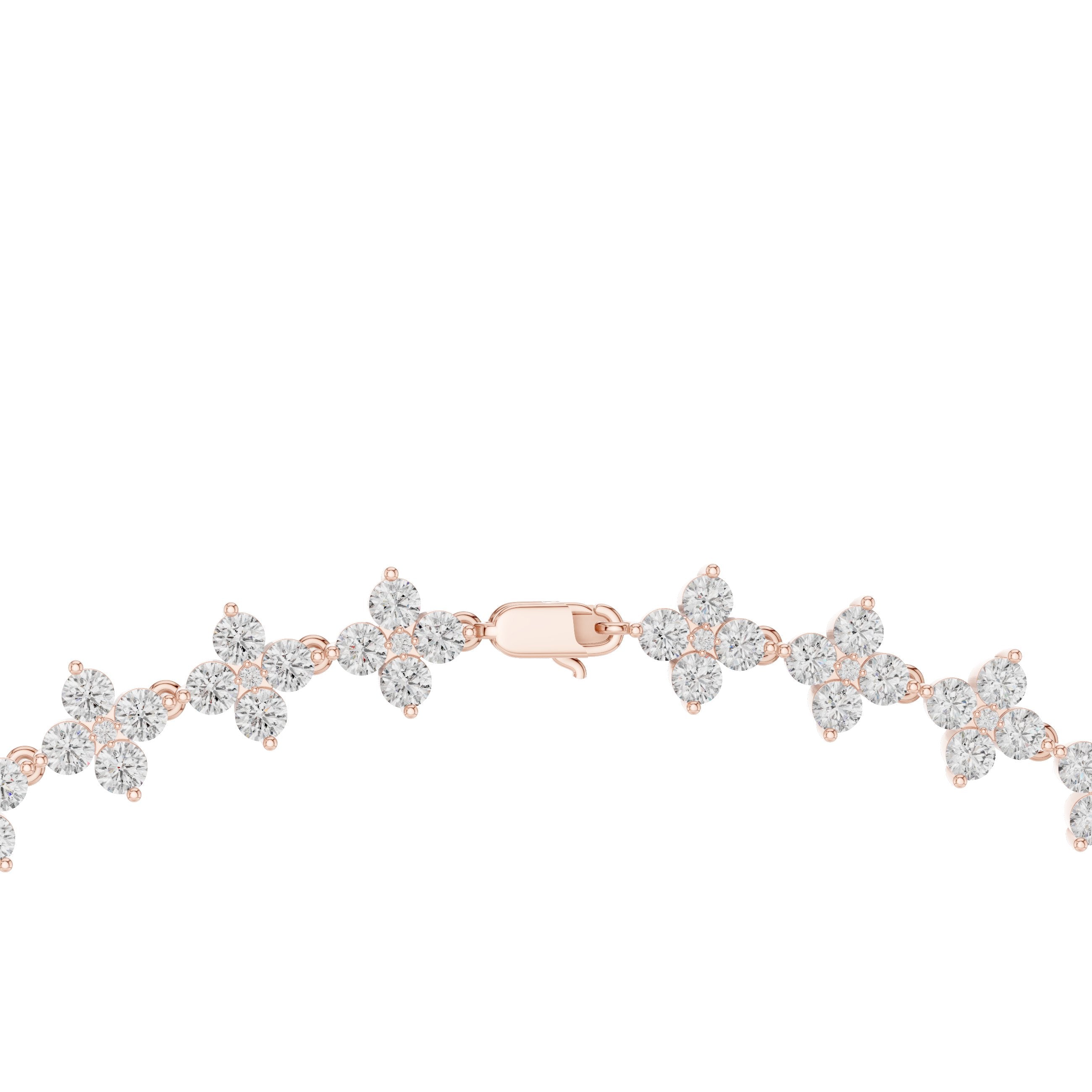 Marquise Floral Cluster Collar Necklace in Rose Gold - VYKA Diamonds