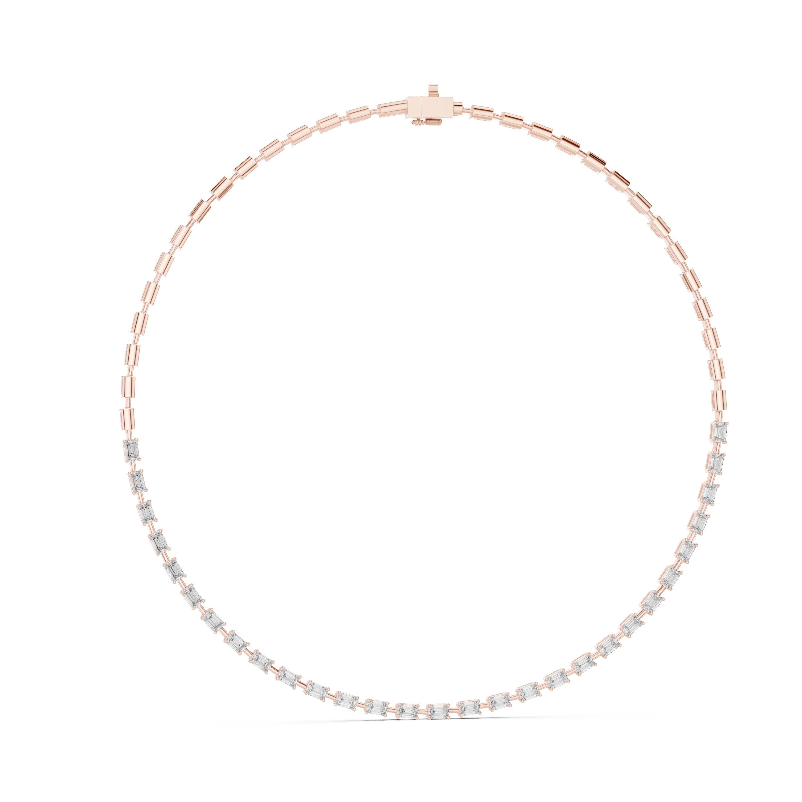 تعليقة تنس سلسلة باغيت بار in Rose Gold - VYKA Diamonds