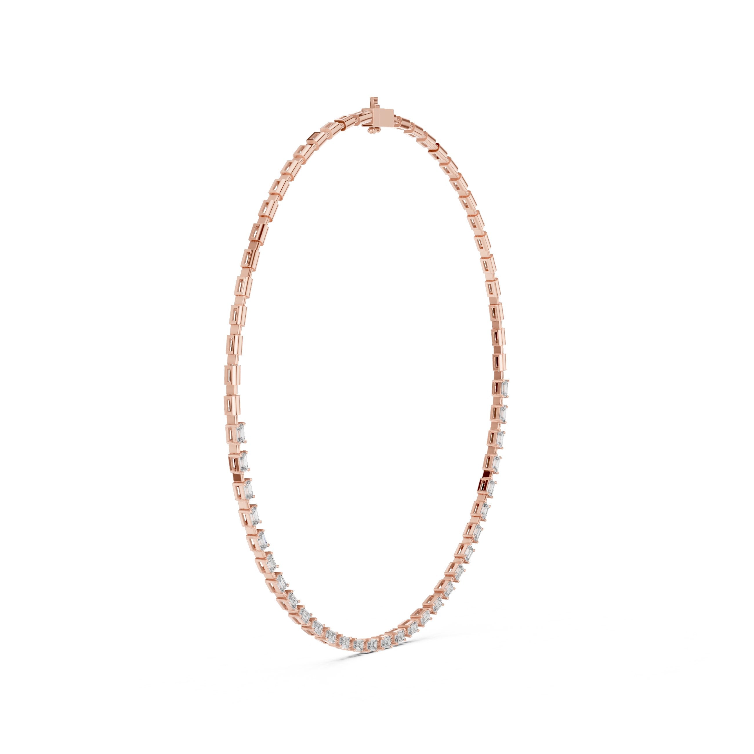 تعليقة تنس سلسلة باغيت بار in Rose Gold - VYKA Diamonds