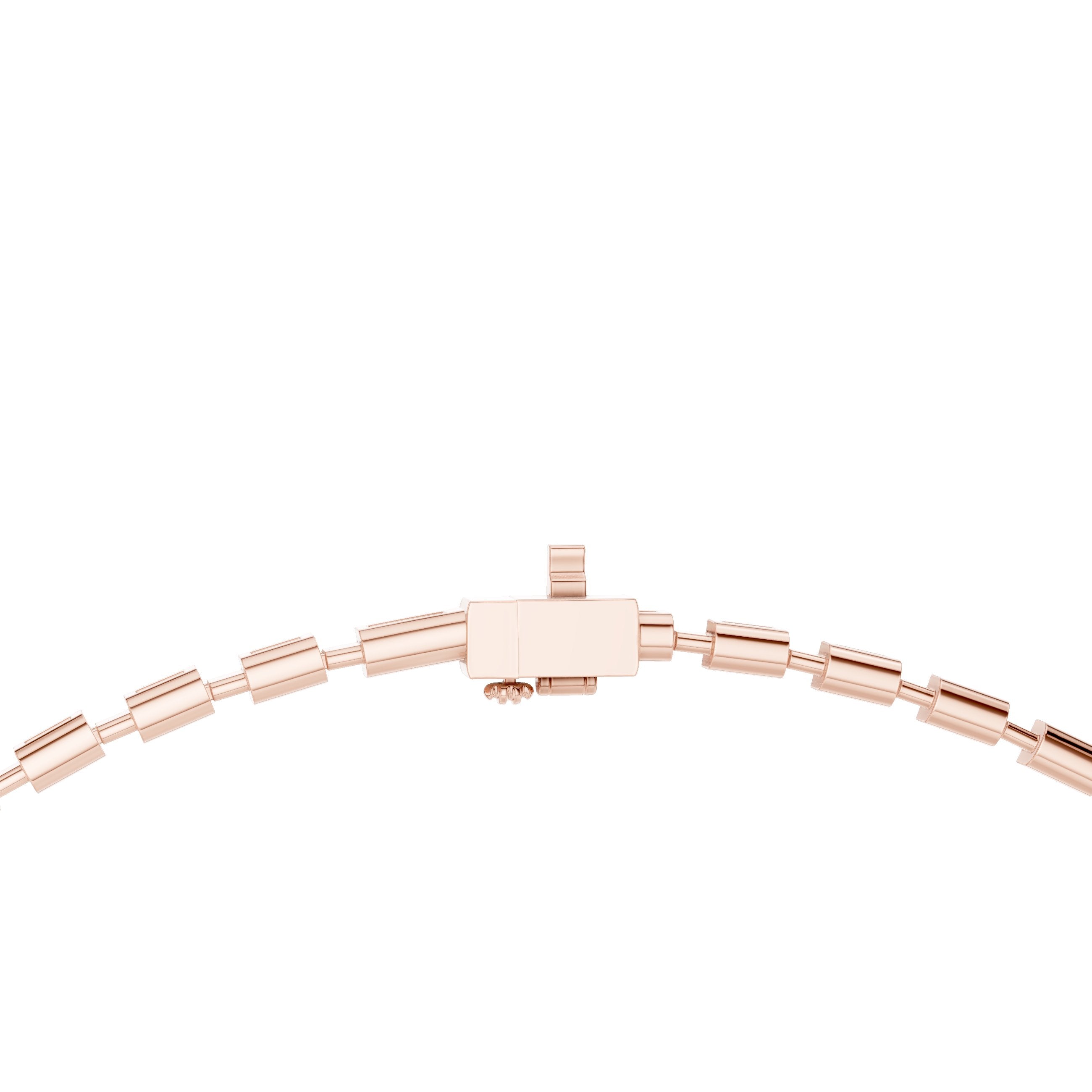 تعليقة تنس سلسلة باغيت بار in Rose Gold - VYKA Diamonds