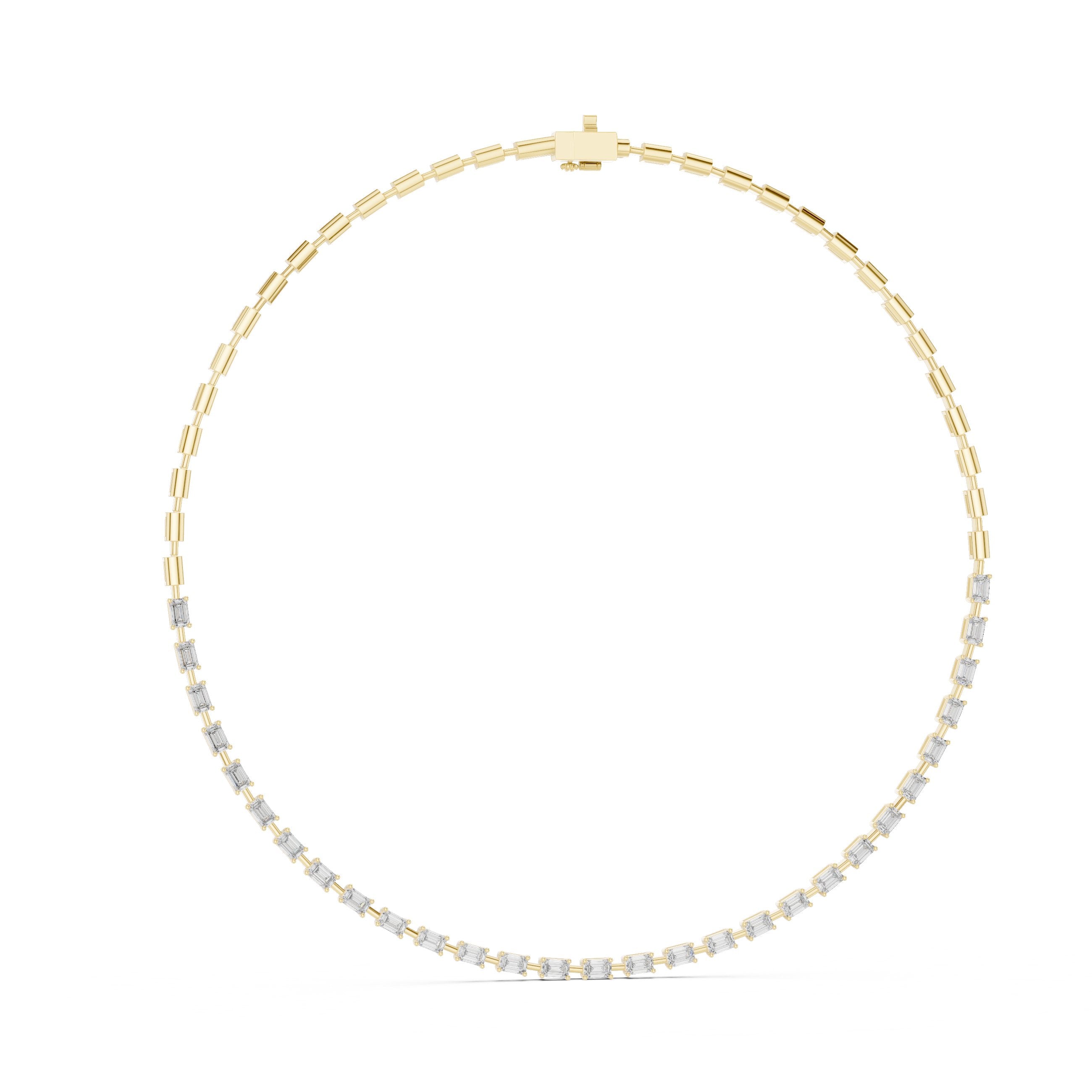 تعليقة تنس سلسلة باغيت بار in Yellow Gold - VYKA Diamonds