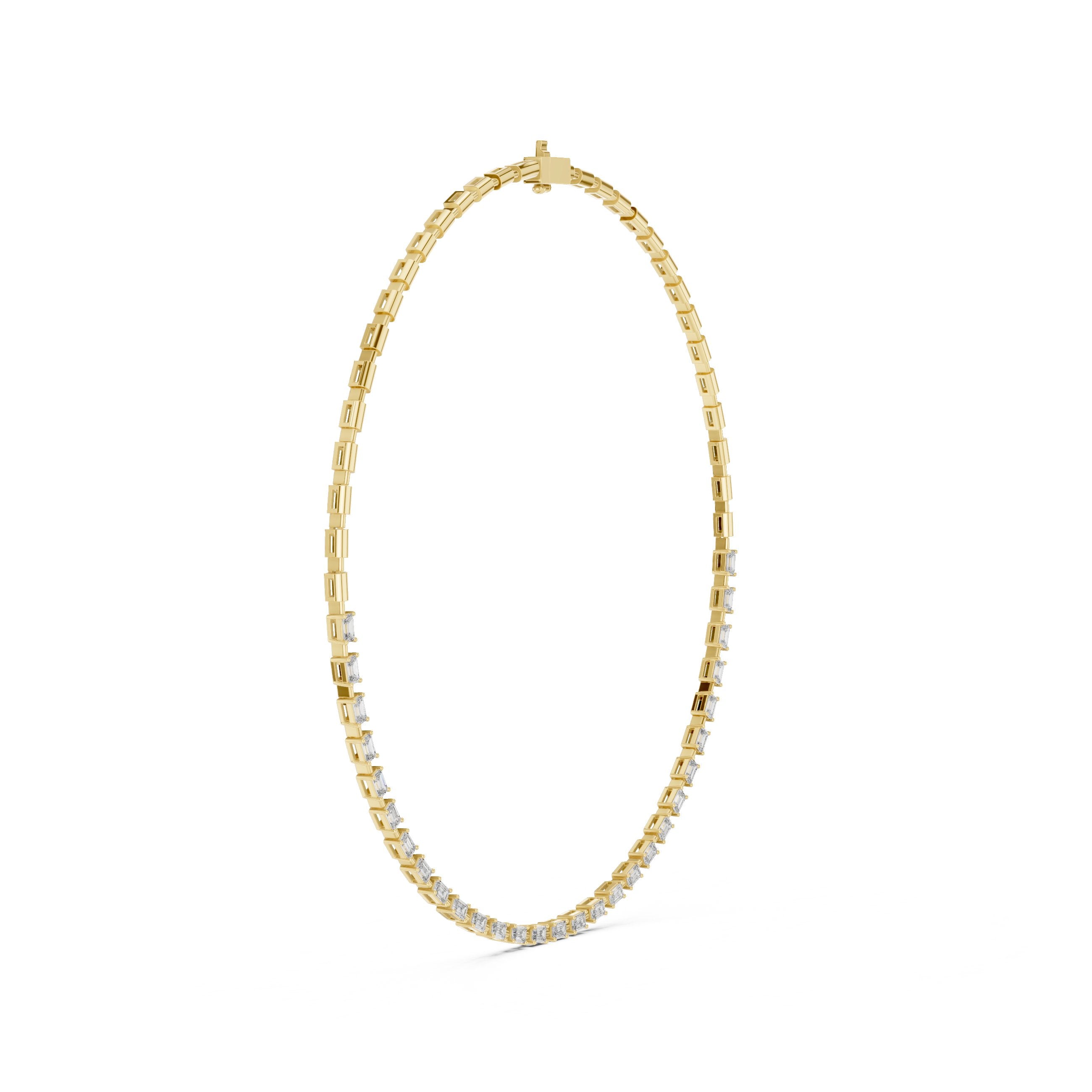 تعليقة تنس سلسلة باغيت بار in Yellow Gold - VYKA Diamonds