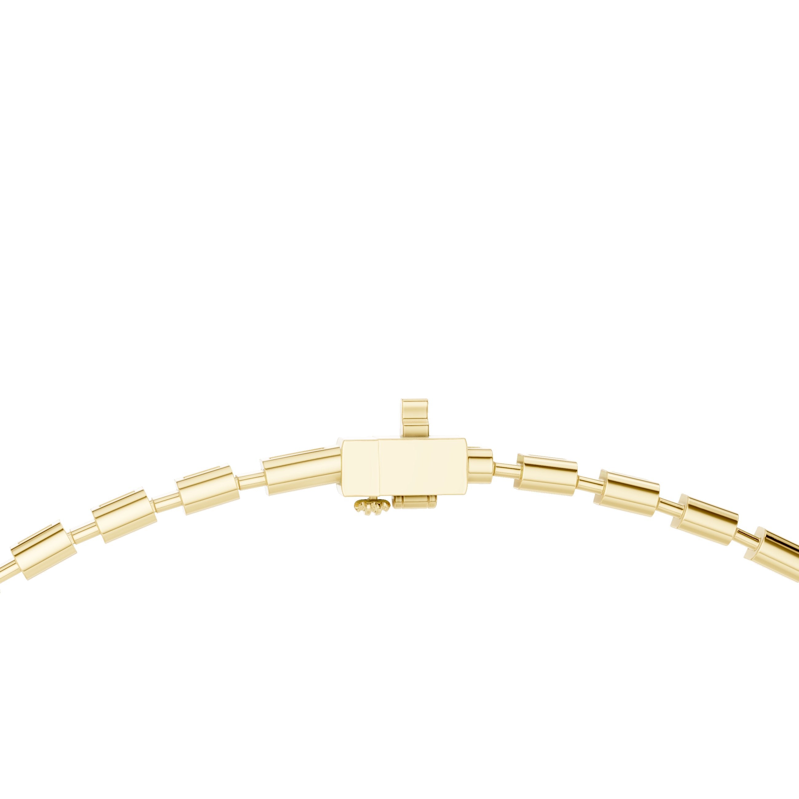 تعليقة تنس سلسلة باغيت بار in Yellow Gold - VYKA Diamonds