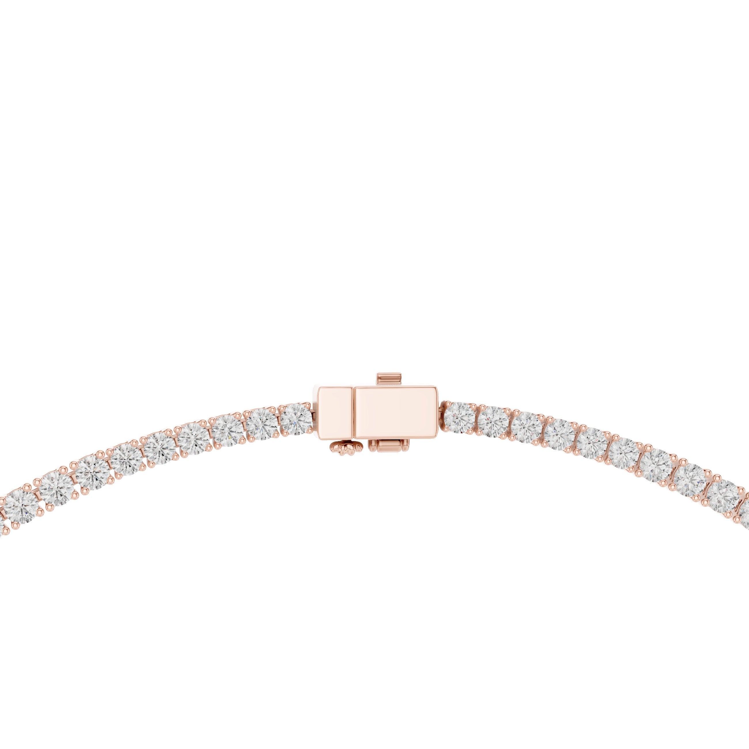 Graduated Solitaire Centre Tennis Necklace in Rose Gold - VYKA Diamonds