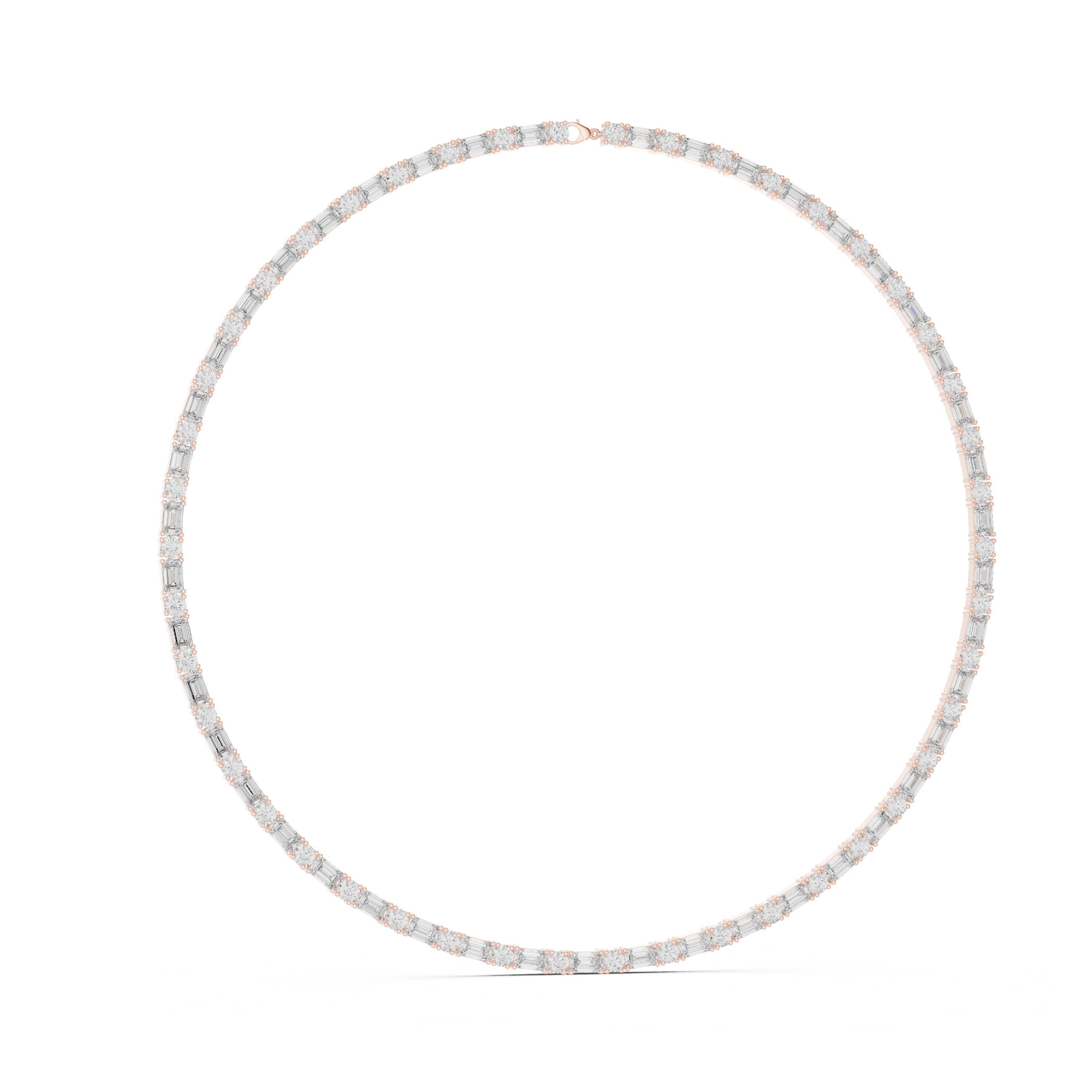 East-West Marquise Pave Collar Necklace in Rose Gold - VYKA Diamonds