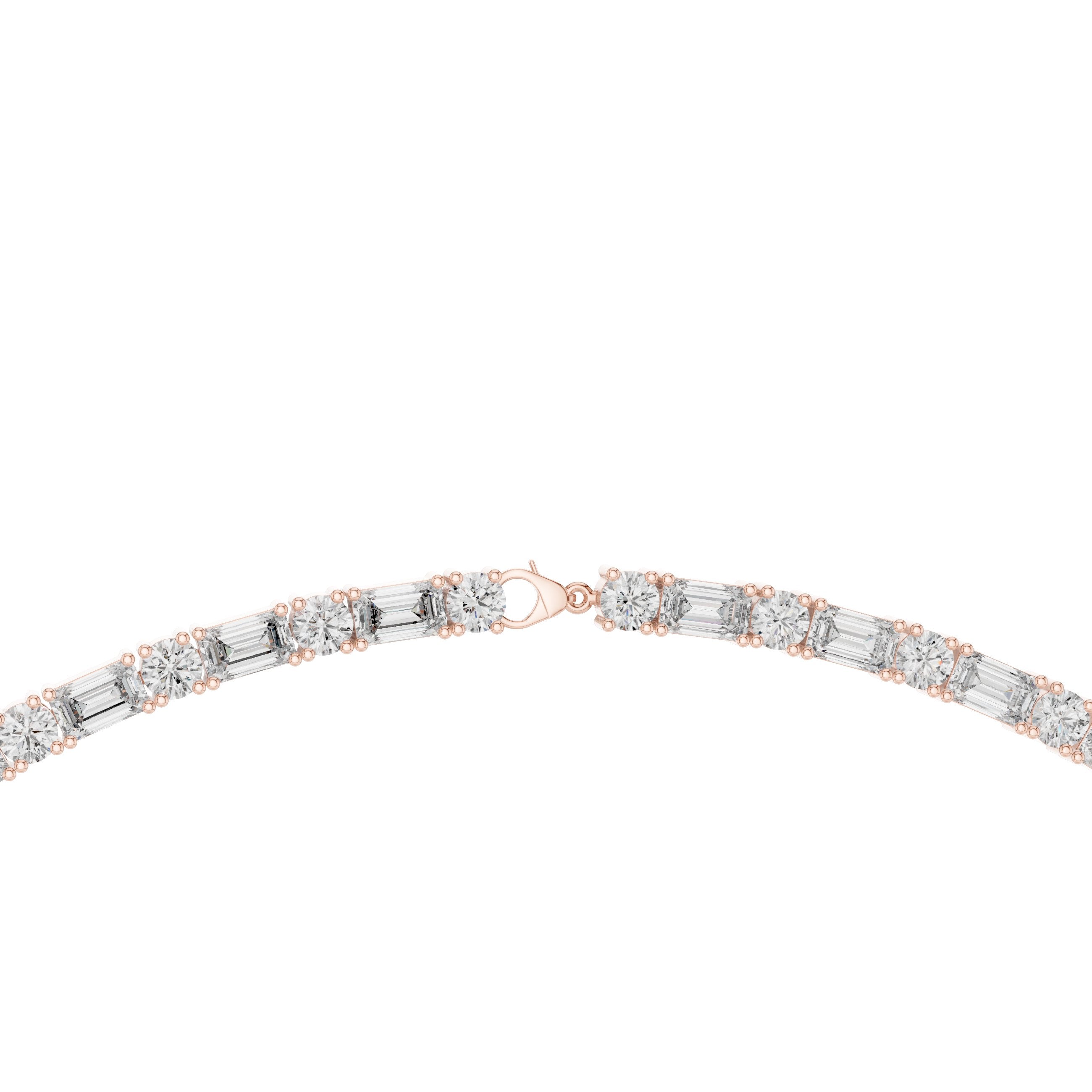 East-West Marquise Pave Collar Necklace in Rose Gold - VYKA Diamonds