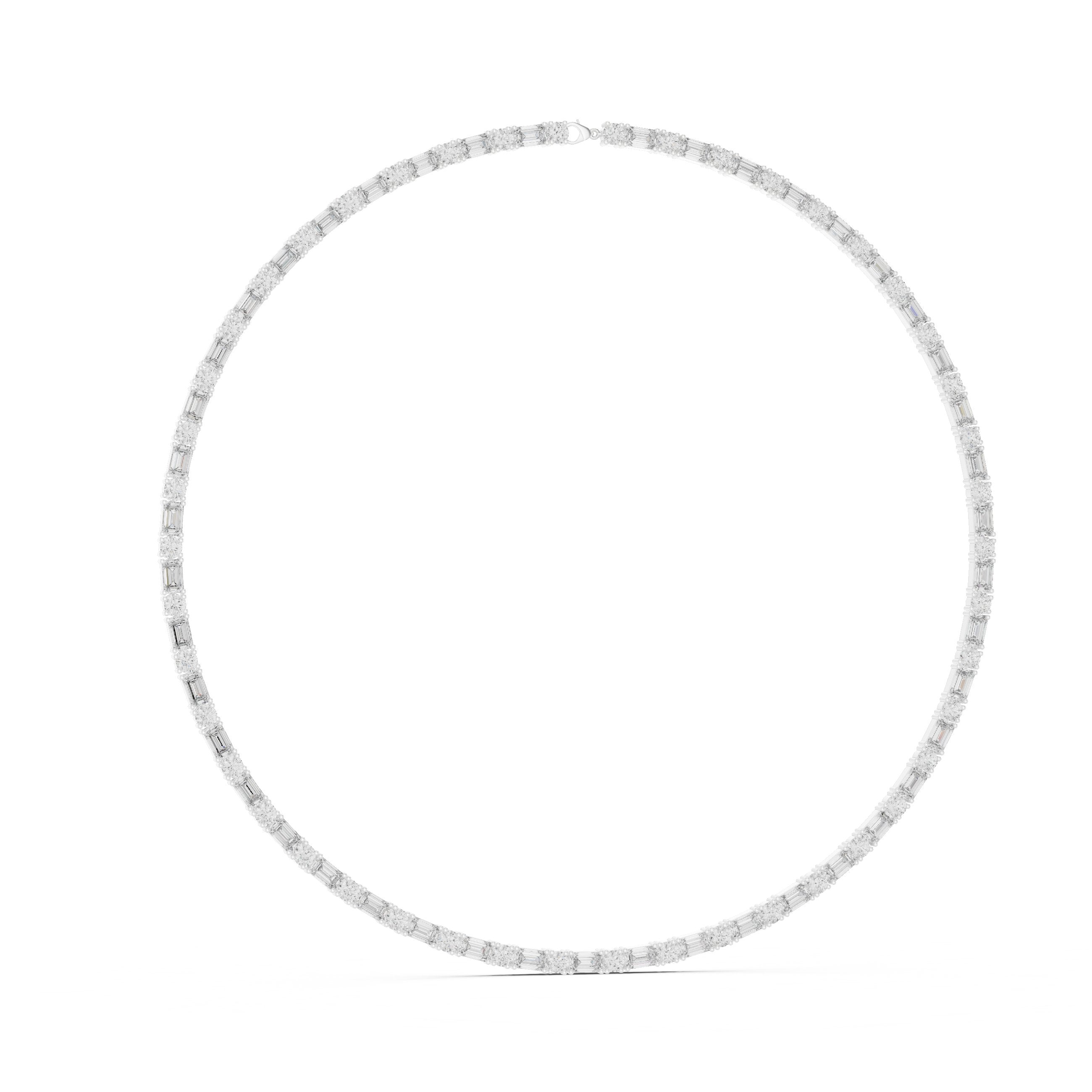 East-West Marquise Pave Collar Necklace in White Gold - VYKA Diamonds