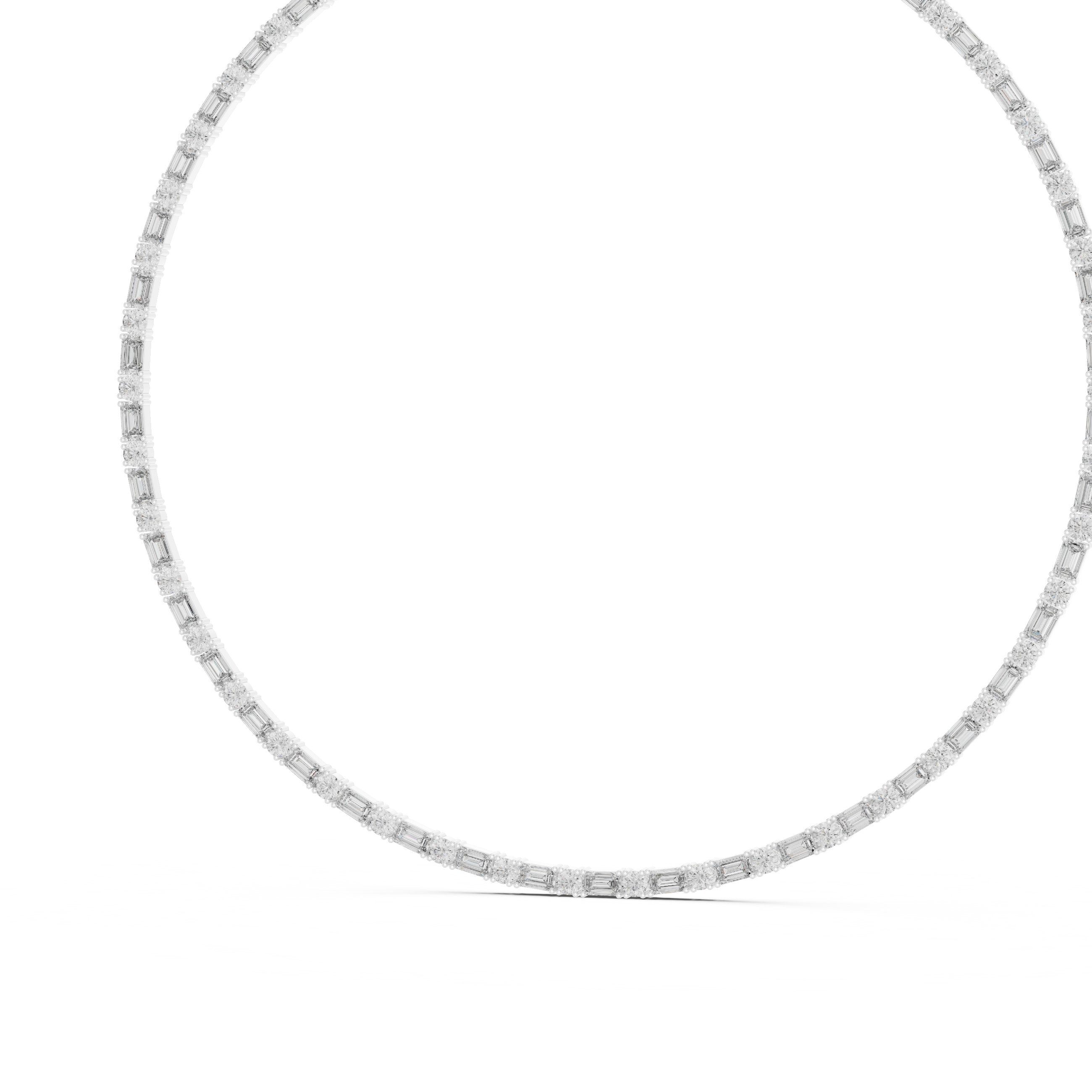 East-West Marquise Pave Collar Necklace in White Gold - VYKA Diamonds