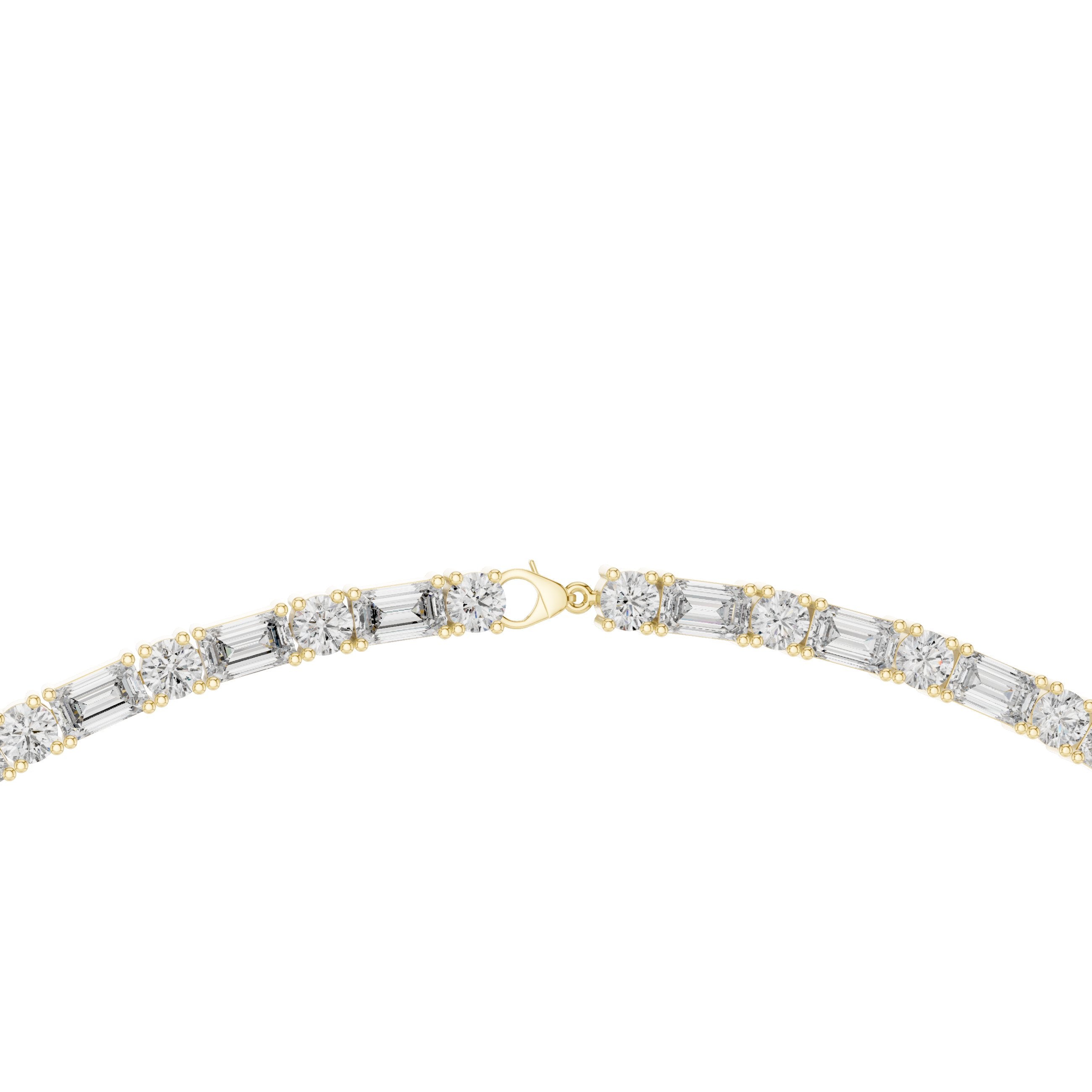 East-West Marquise Pave Collar Necklace in Yellow Gold - VYKA Diamonds