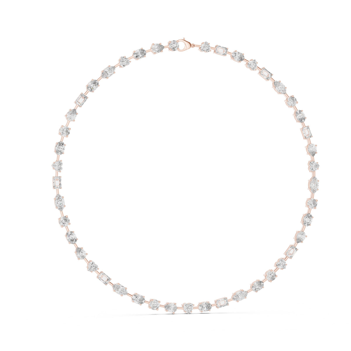 Mixed Fancy-Cut Diamond Station Necklace