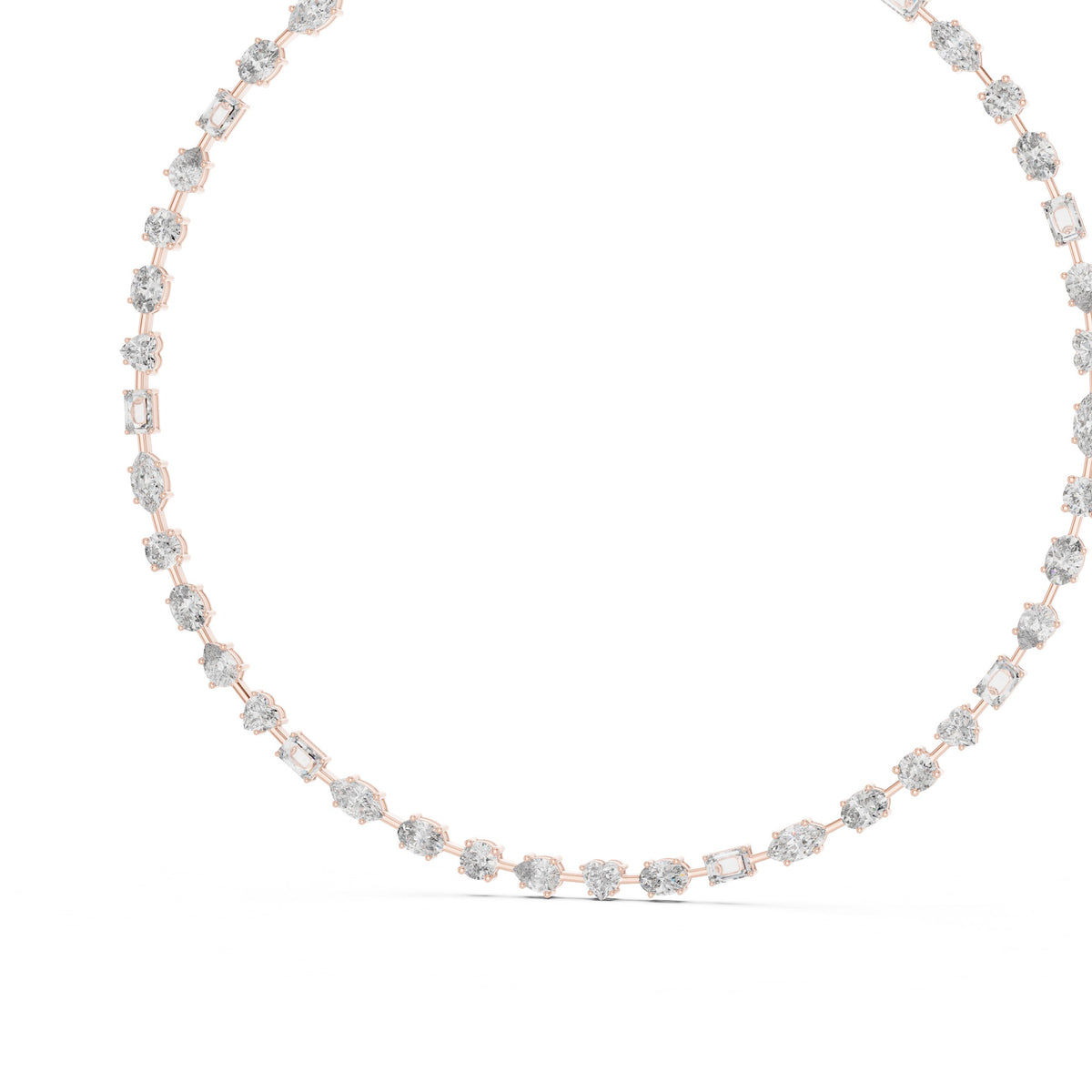 Mixed Fancy-Cut Diamond Station Necklace