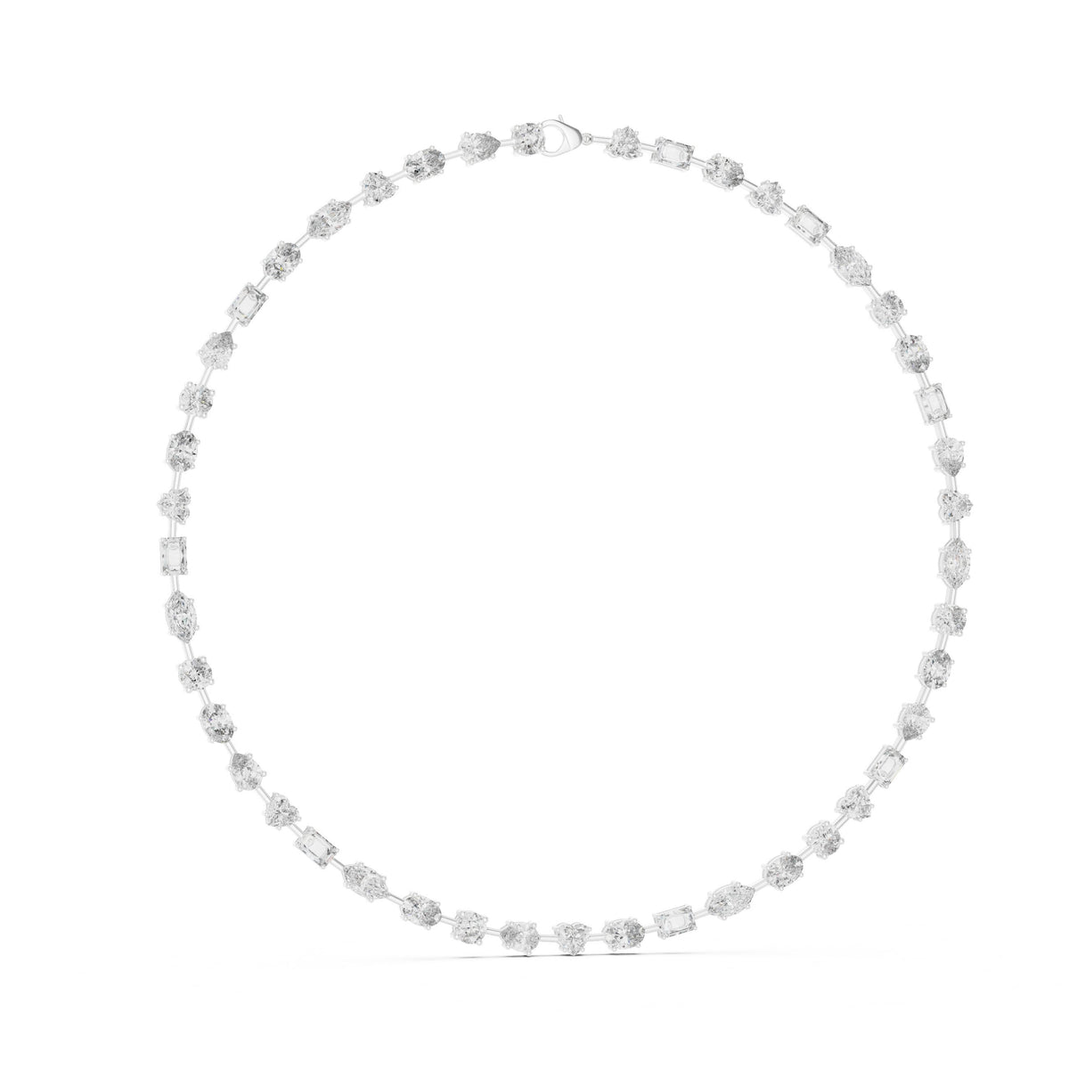 Mixed Fancy-Cut Diamond Station Necklace