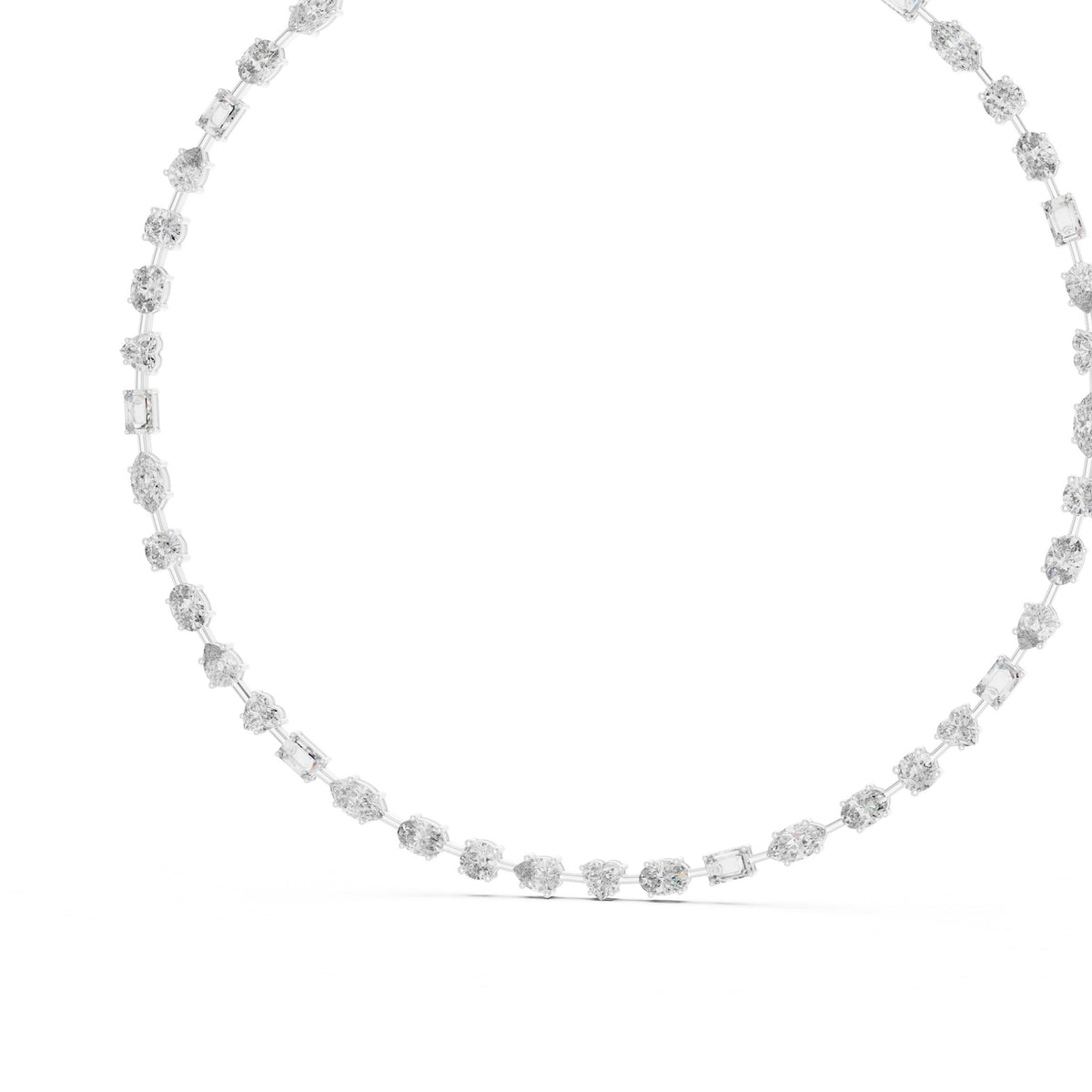Mixed Fancy-Cut Diamond Station Necklace
