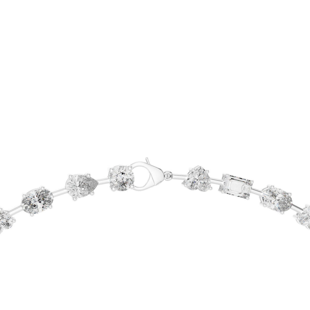 Mixed Fancy-Cut Diamond Station Necklace