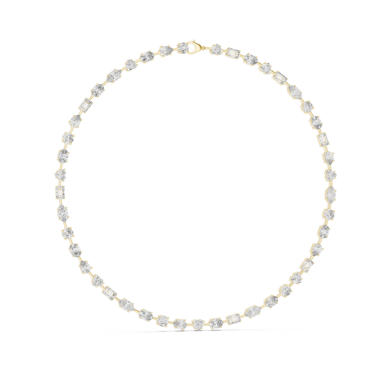 Mixed Fancy-Cut Diamond Station Necklace