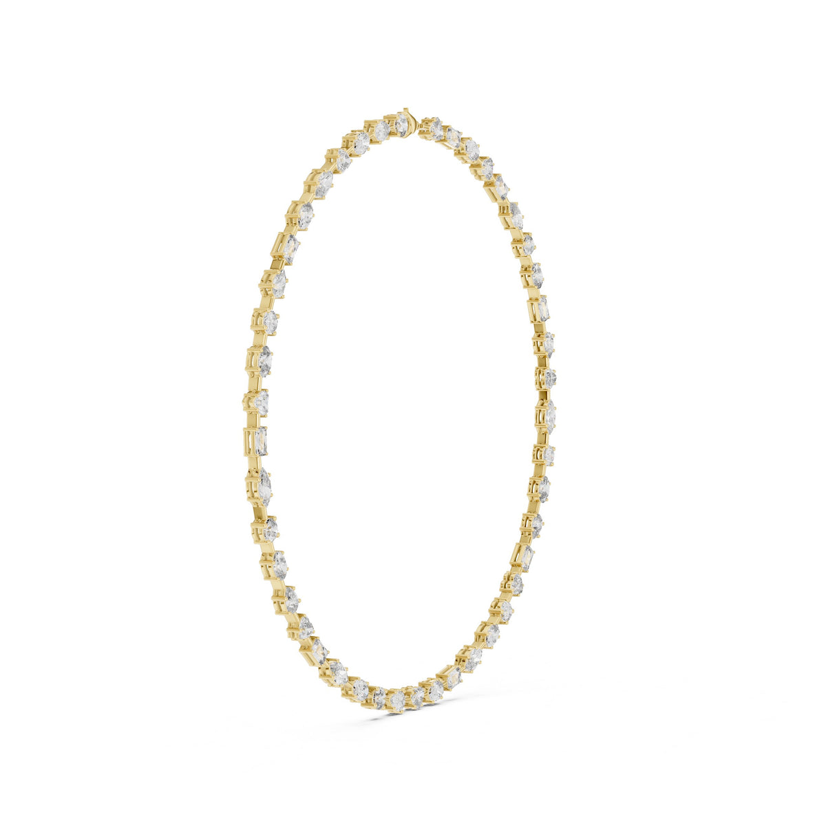 Mixed Fancy-Cut Diamond Station Necklace