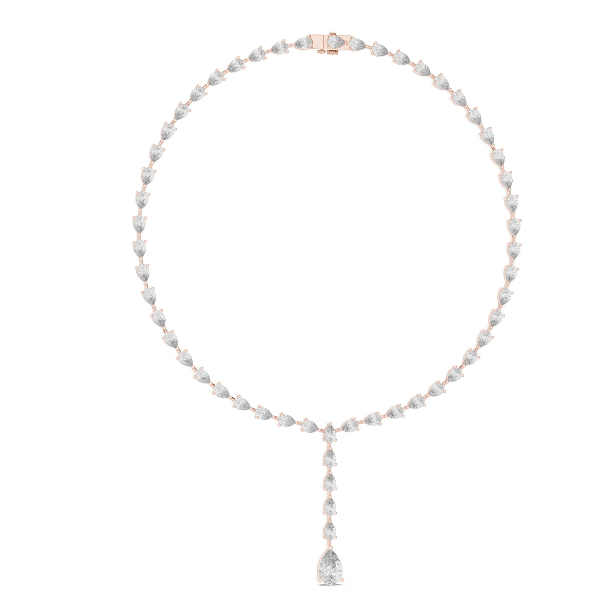 Oval and Baguette Alternating Tennis Necklace