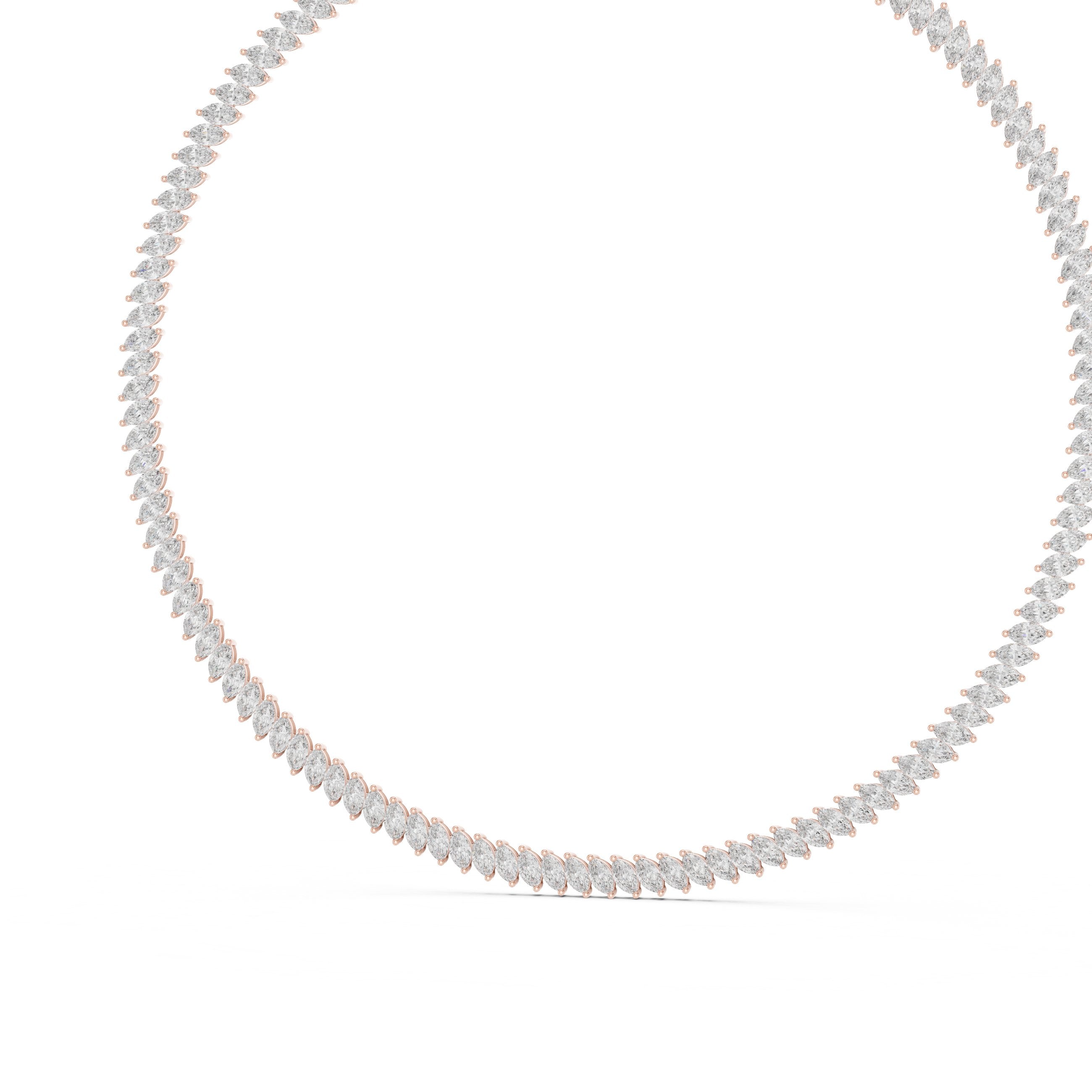 Pear Cluster Y-Drop Lariat Necklace in Rose Gold - VYKA Diamonds
