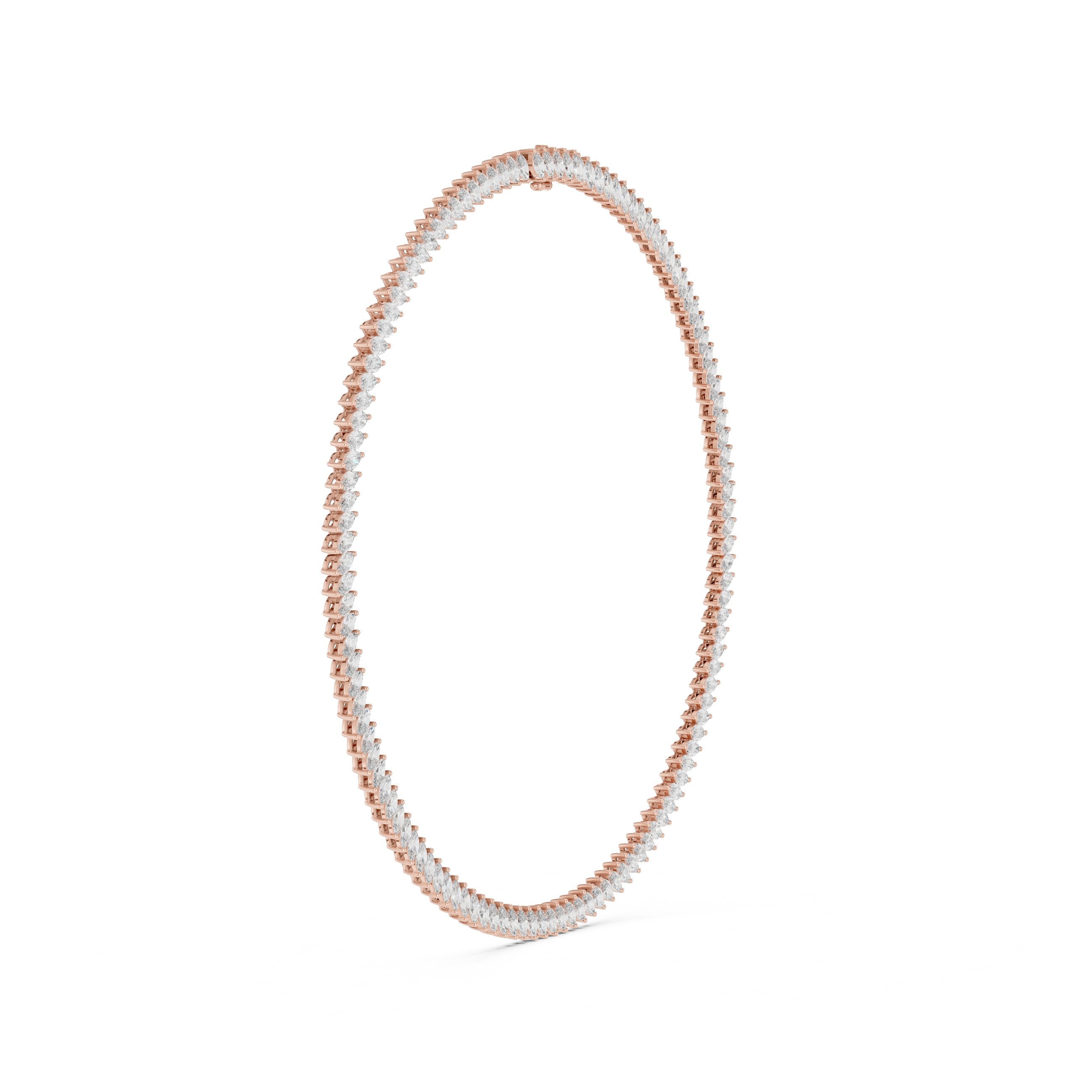 Pear Cluster Y-Drop Lariat Necklace in Rose Gold - VYKA Diamonds