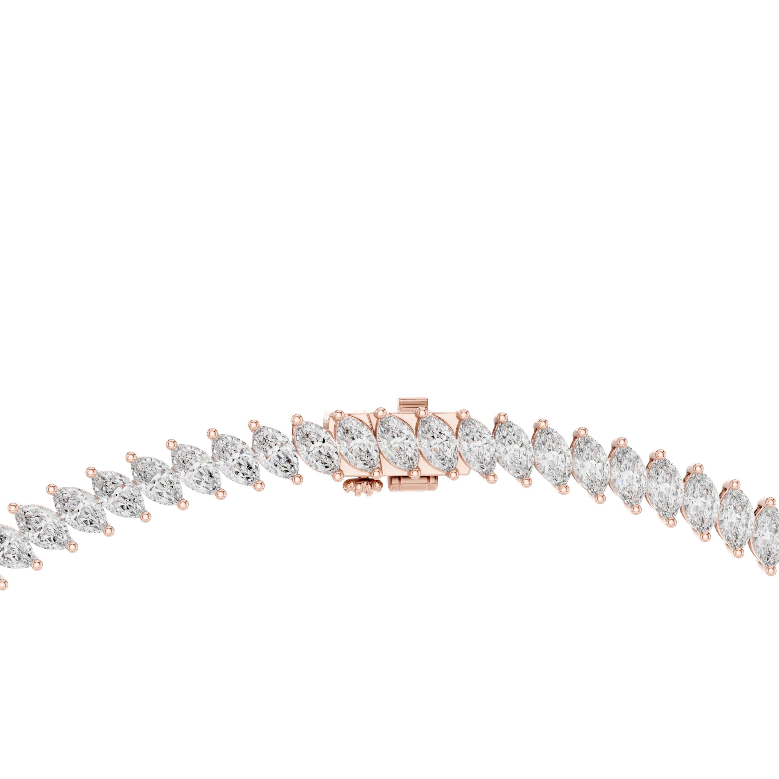 Pear Cluster Y-Drop Lariat Necklace in Rose Gold - VYKA Diamonds