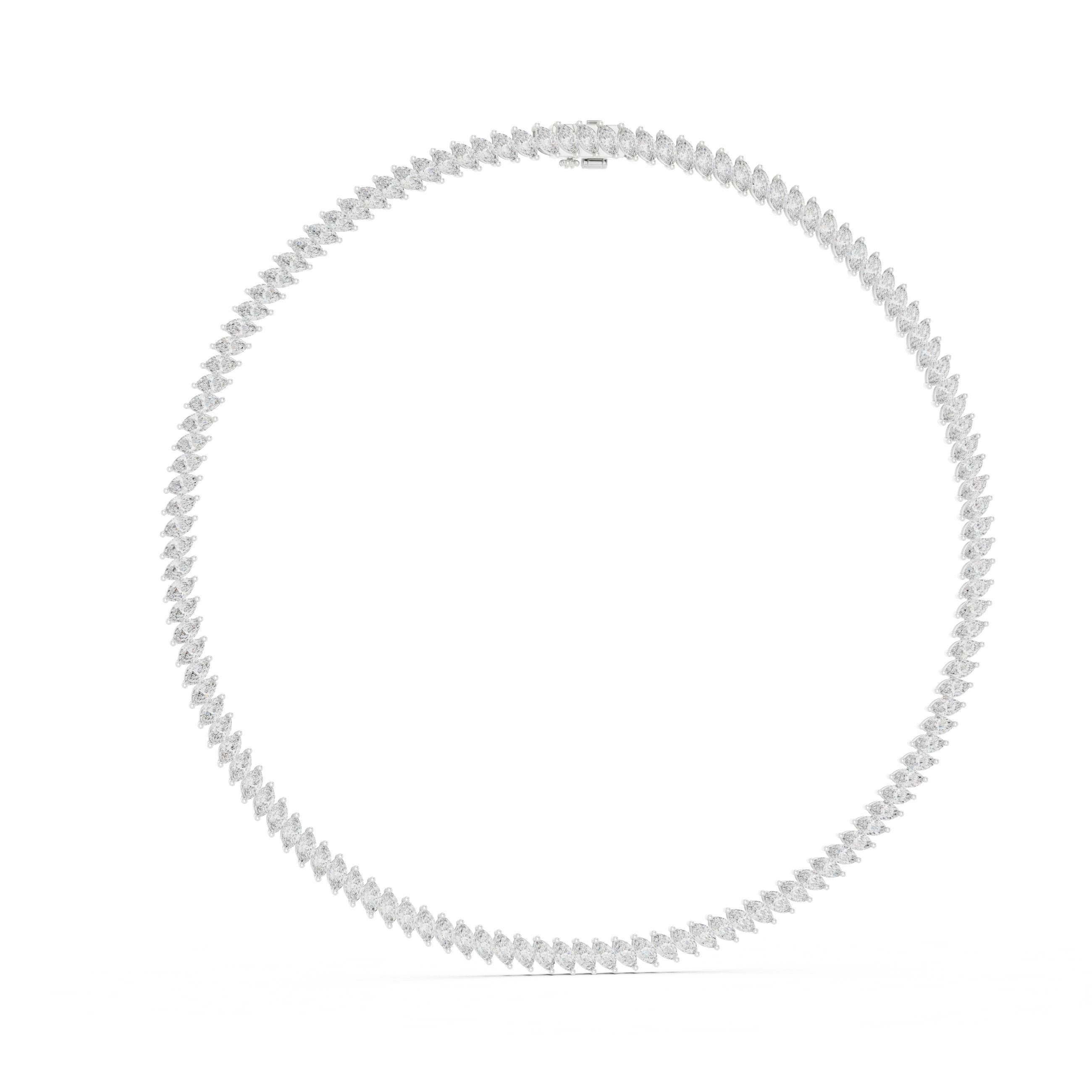 Pear Cluster Y-Drop Lariat Necklace in White Gold - VYKA Diamonds