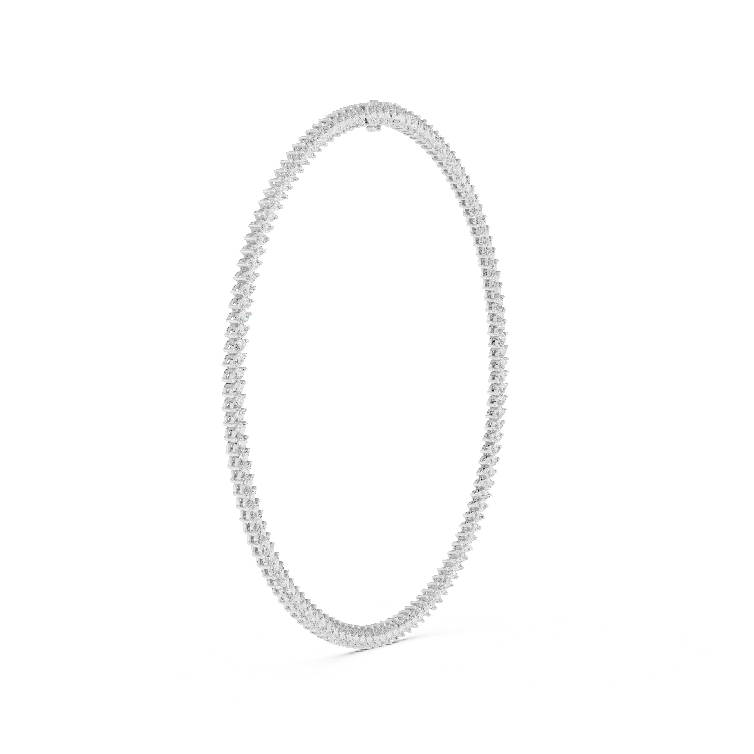 Pear Cluster Y-Drop Lariat Necklace in White Gold - VYKA Diamonds