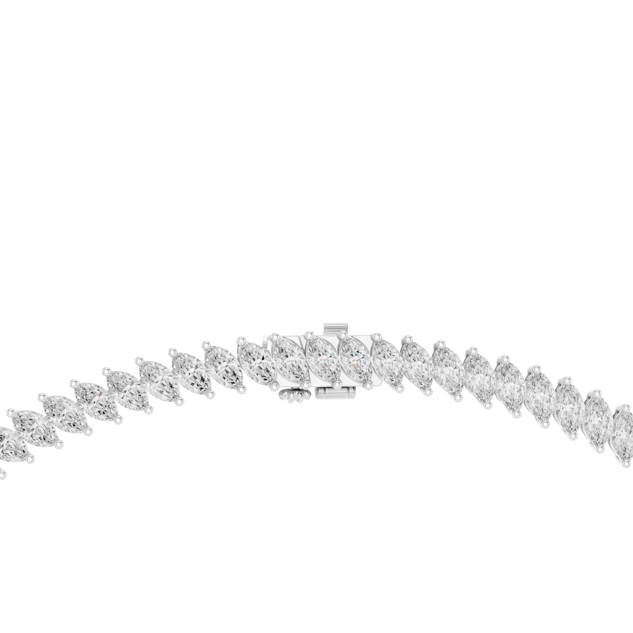 Pear Cluster Y-Drop Lariat Necklace in White Gold - VYKA Diamonds